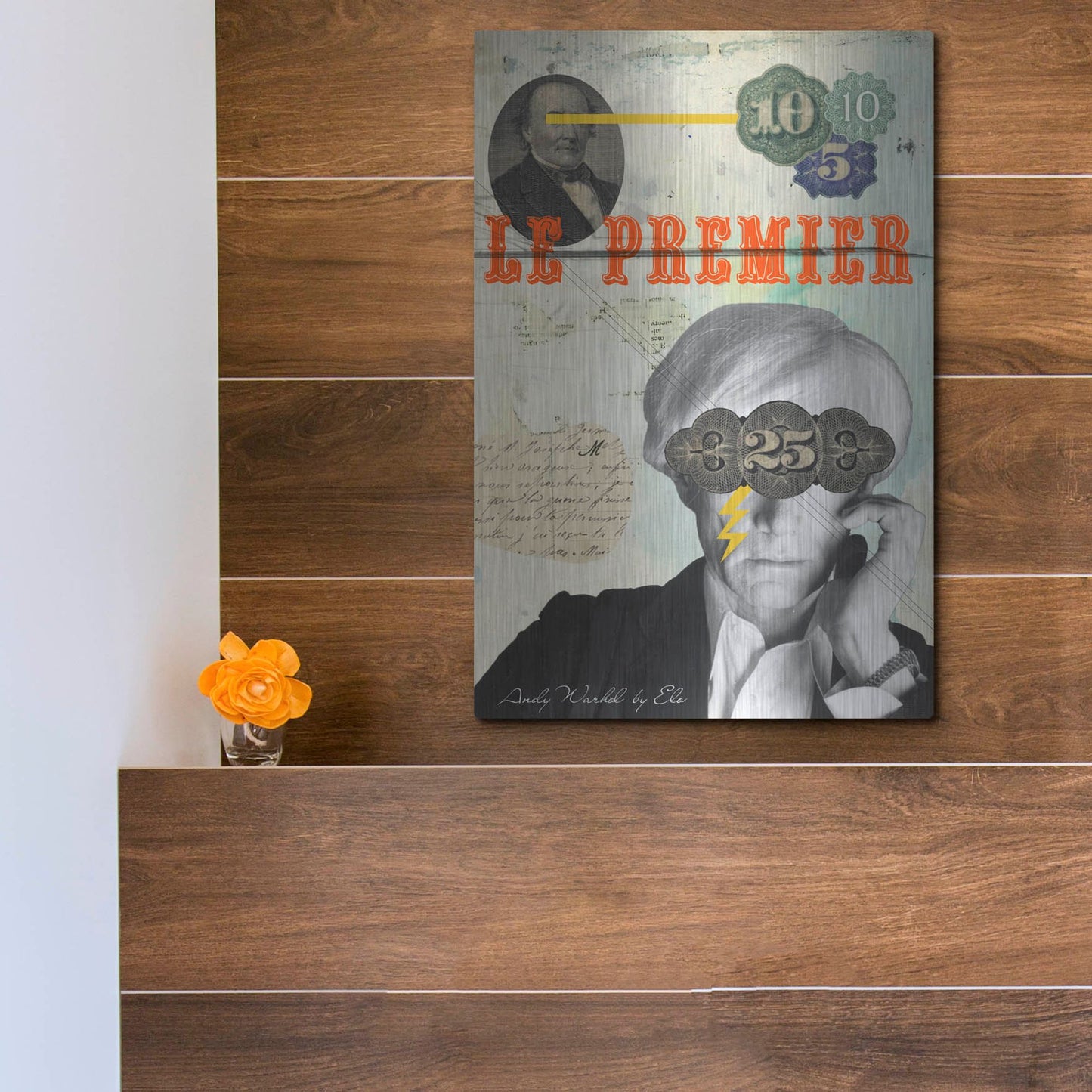 Luxe Metal Art 'Andy' by Elo Marc, Metal Wall Art,12x16