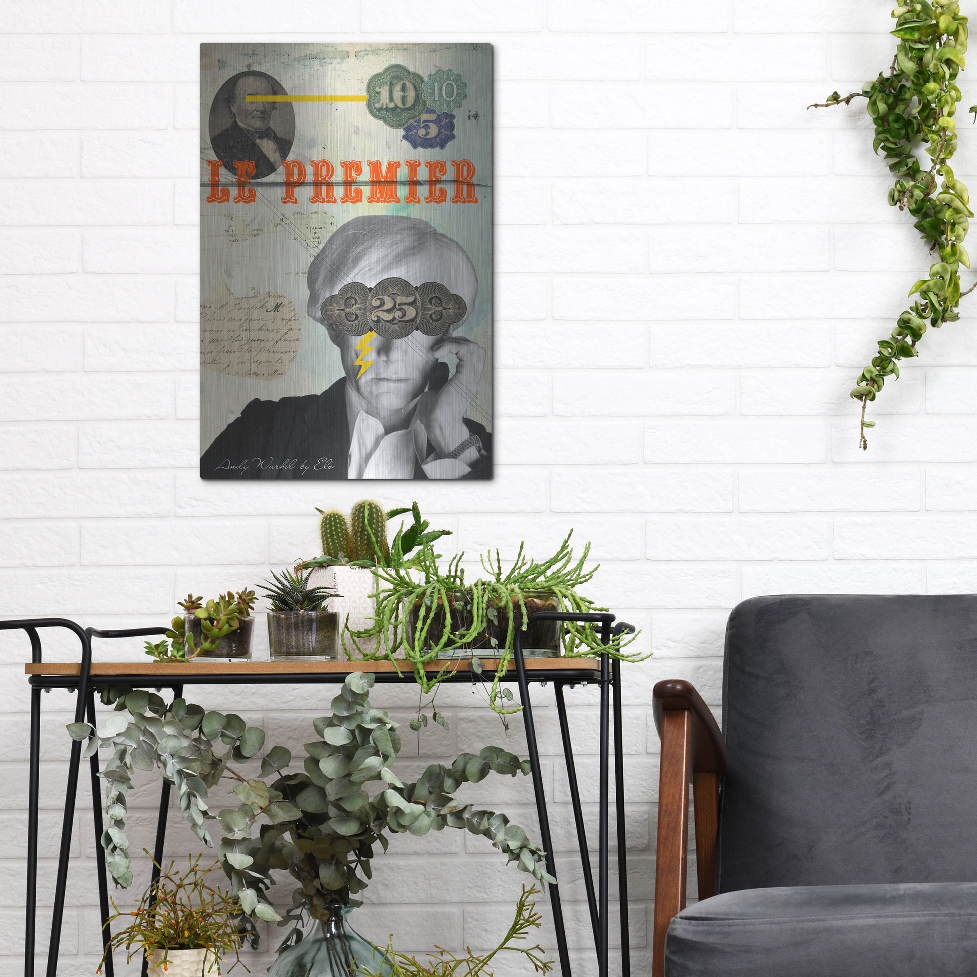 Luxe Metal Art 'Andy' by Elo Marc, Metal Wall Art,12x16