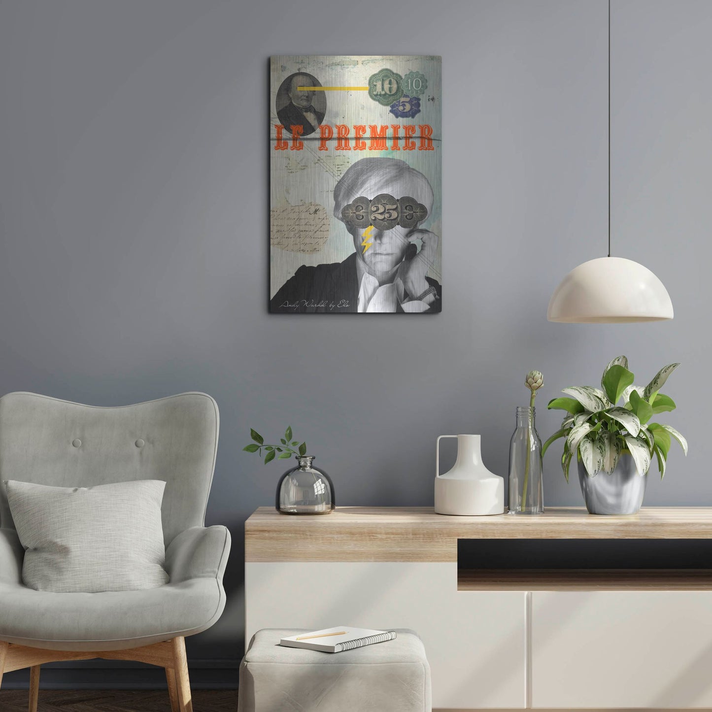 Luxe Metal Art 'Andy' by Elo Marc, Metal Wall Art,16x24