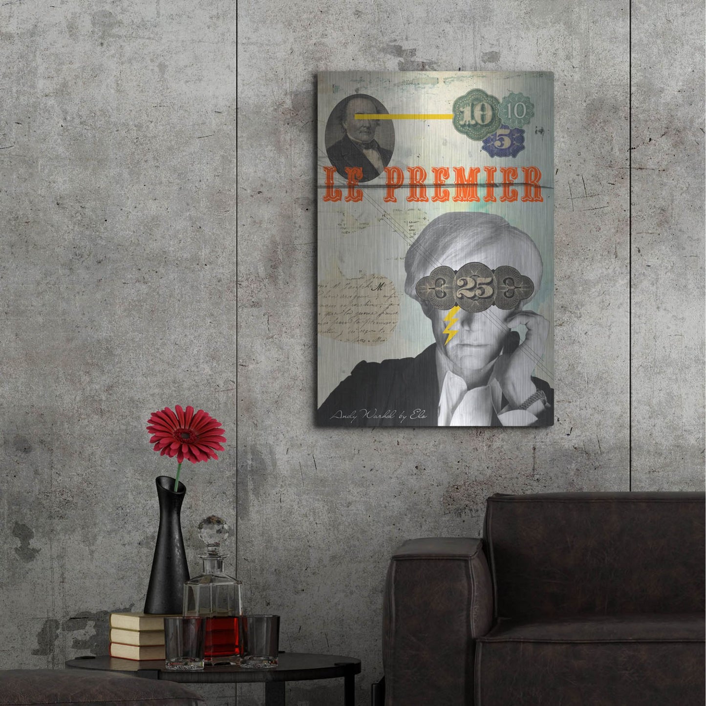 Luxe Metal Art 'Andy' by Elo Marc, Metal Wall Art,24x36