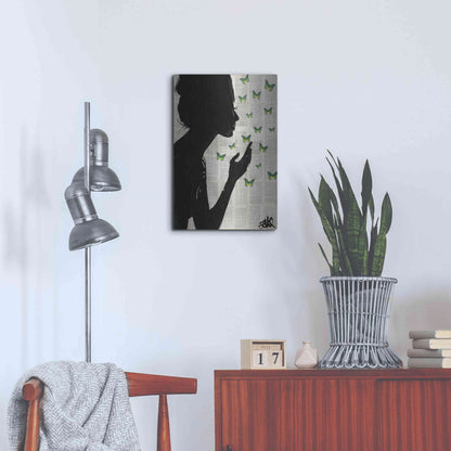 Luxe Metal Art 'Simplicity Green' by Loui Jover, Metal Wall Art,16x24