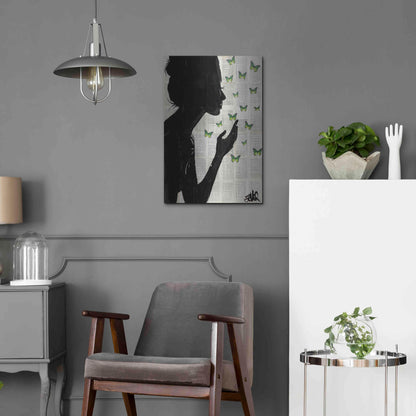 Luxe Metal Art 'Simplicity Green' by Loui Jover, Metal Wall Art,16x24