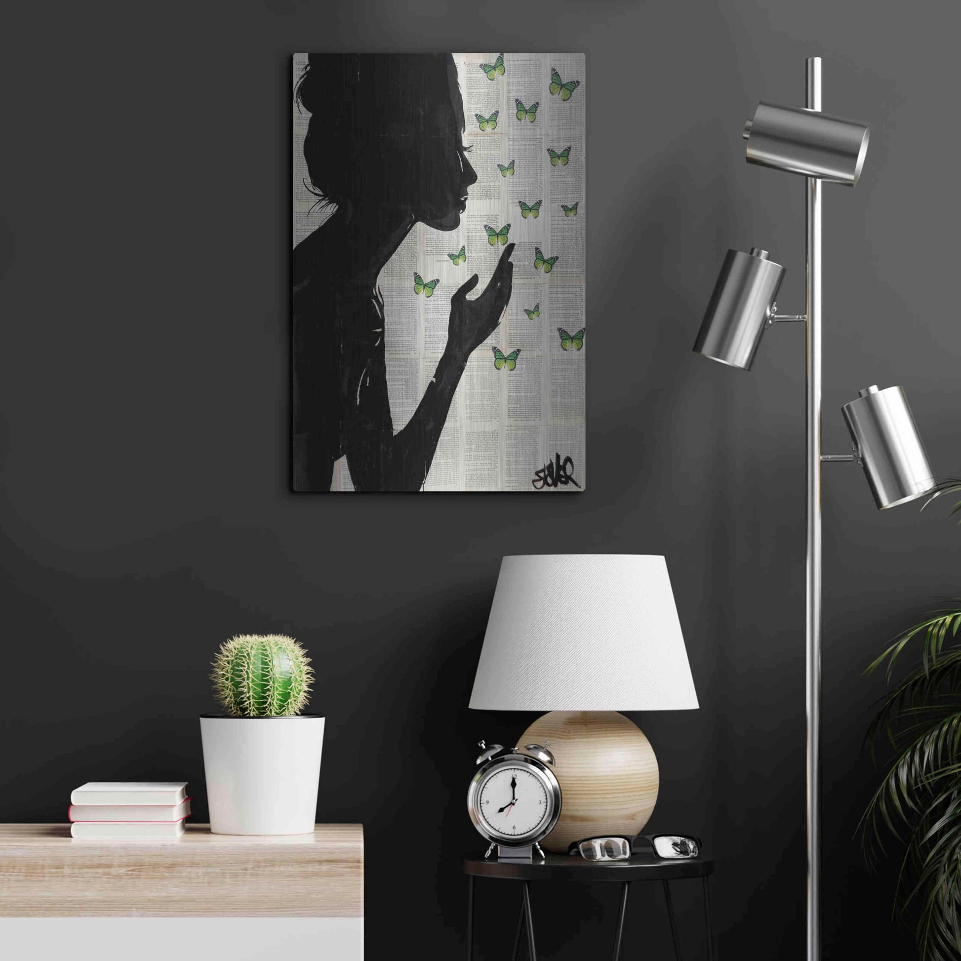 Luxe Metal Art 'Simplicity Green' by Loui Jover, Metal Wall Art,16x24