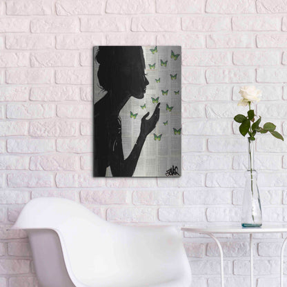 Luxe Metal Art 'Simplicity Green' by Loui Jover, Metal Wall Art,16x24