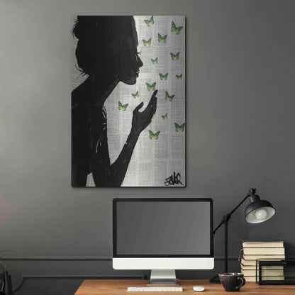 Luxe Metal Art 'Simplicity Green' by Loui Jover, Metal Wall Art,24x36