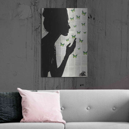 Luxe Metal Art 'Simplicity Green' by Loui Jover, Metal Wall Art,24x36