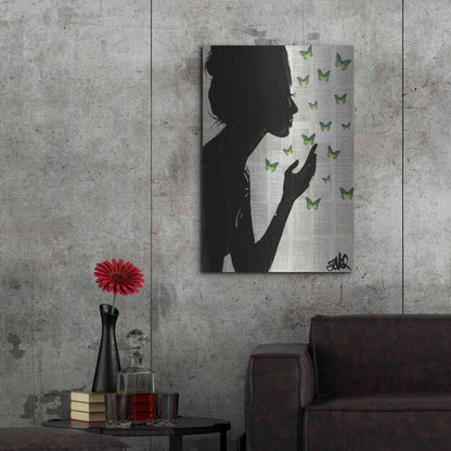 Luxe Metal Art 'Simplicity Green' by Loui Jover, Metal Wall Art,24x36
