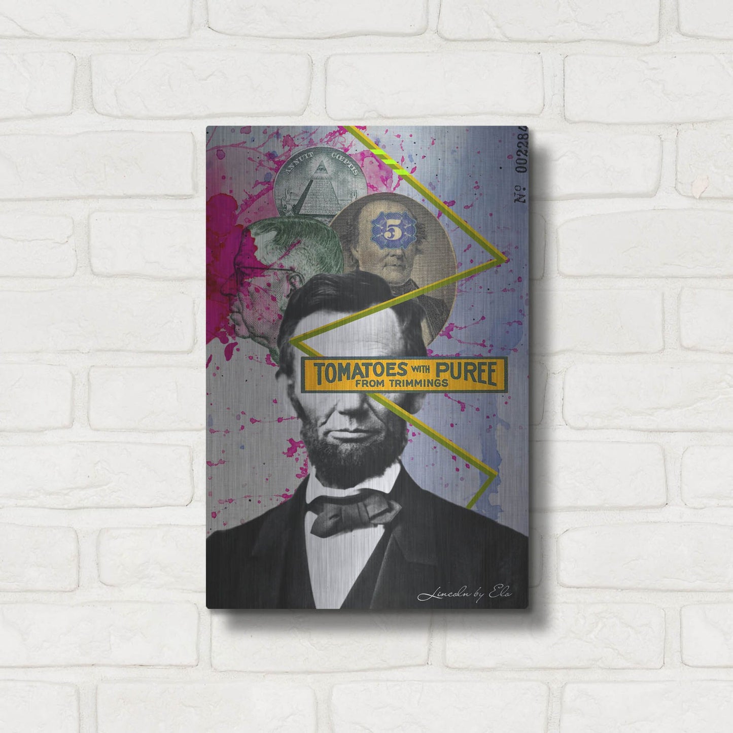 Luxe Metal Art 'Lincoln' by Elo Marc, Metal Wall Art,12x16