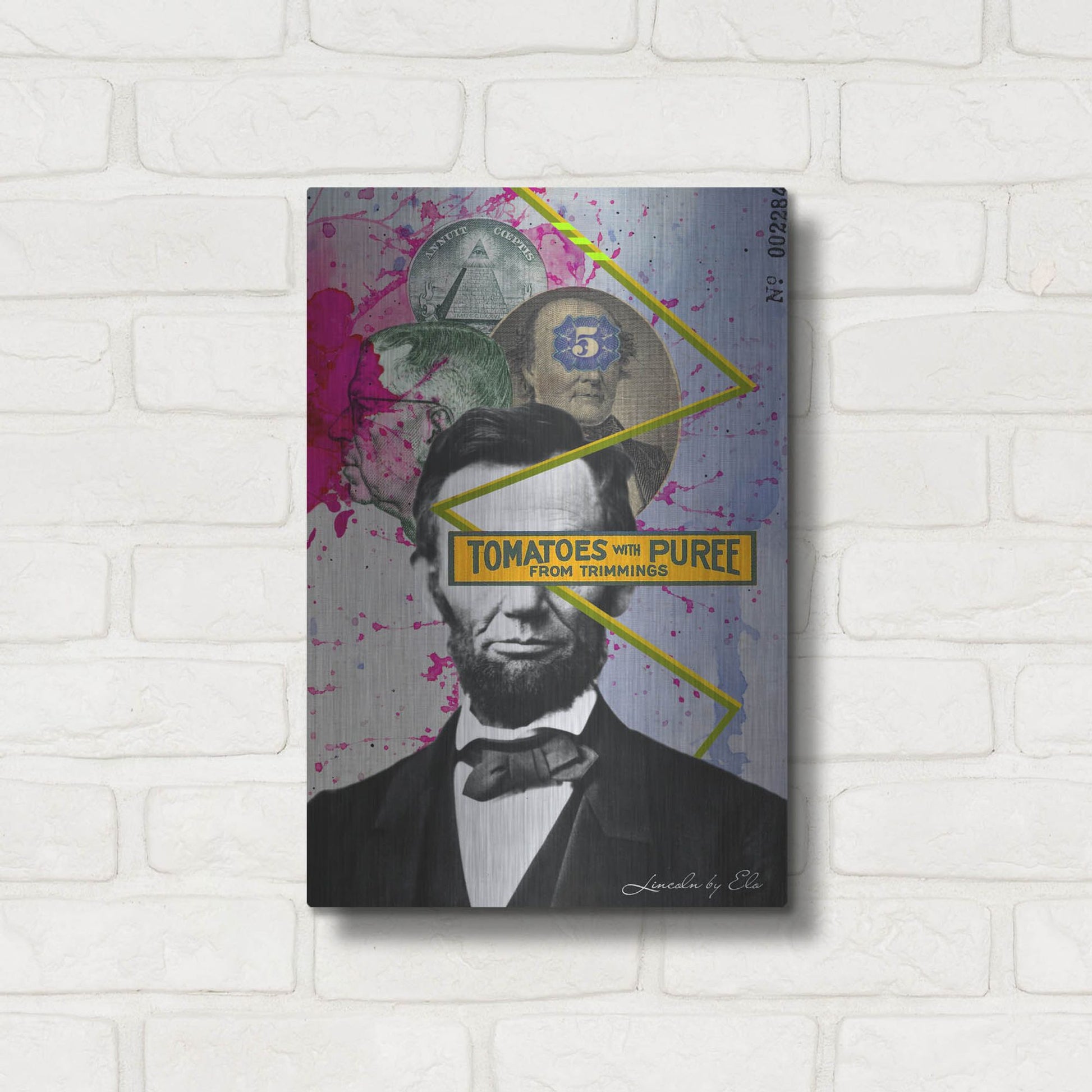 Luxe Metal Art 'Lincoln' by Elo Marc, Metal Wall Art,12x16