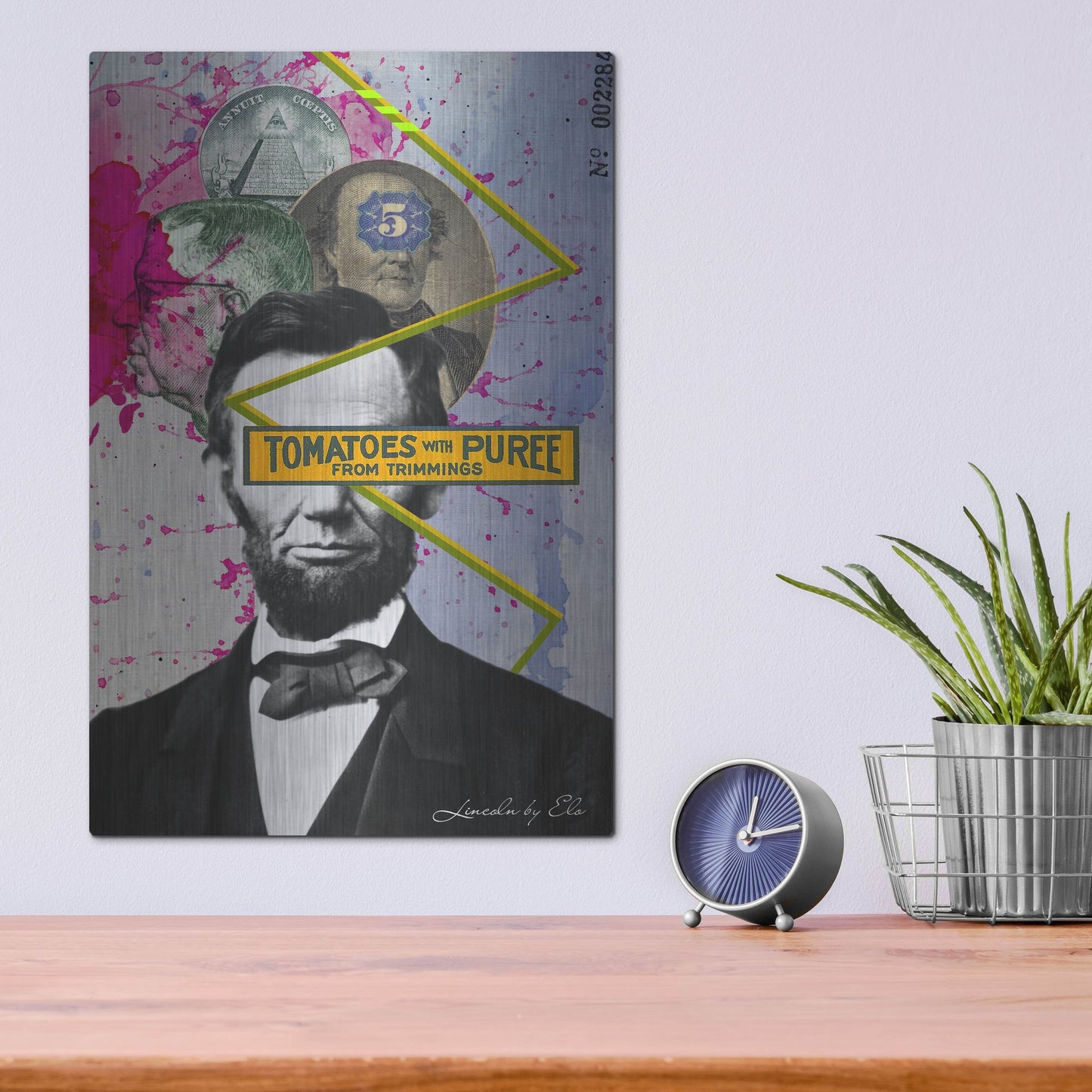 Luxe Metal Art 'Lincoln' by Elo Marc, Metal Wall Art,12x16