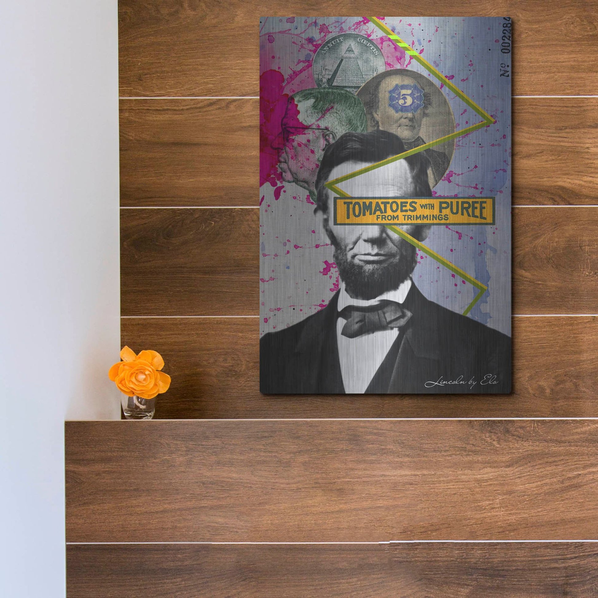 Luxe Metal Art 'Lincoln' by Elo Marc, Metal Wall Art,12x16