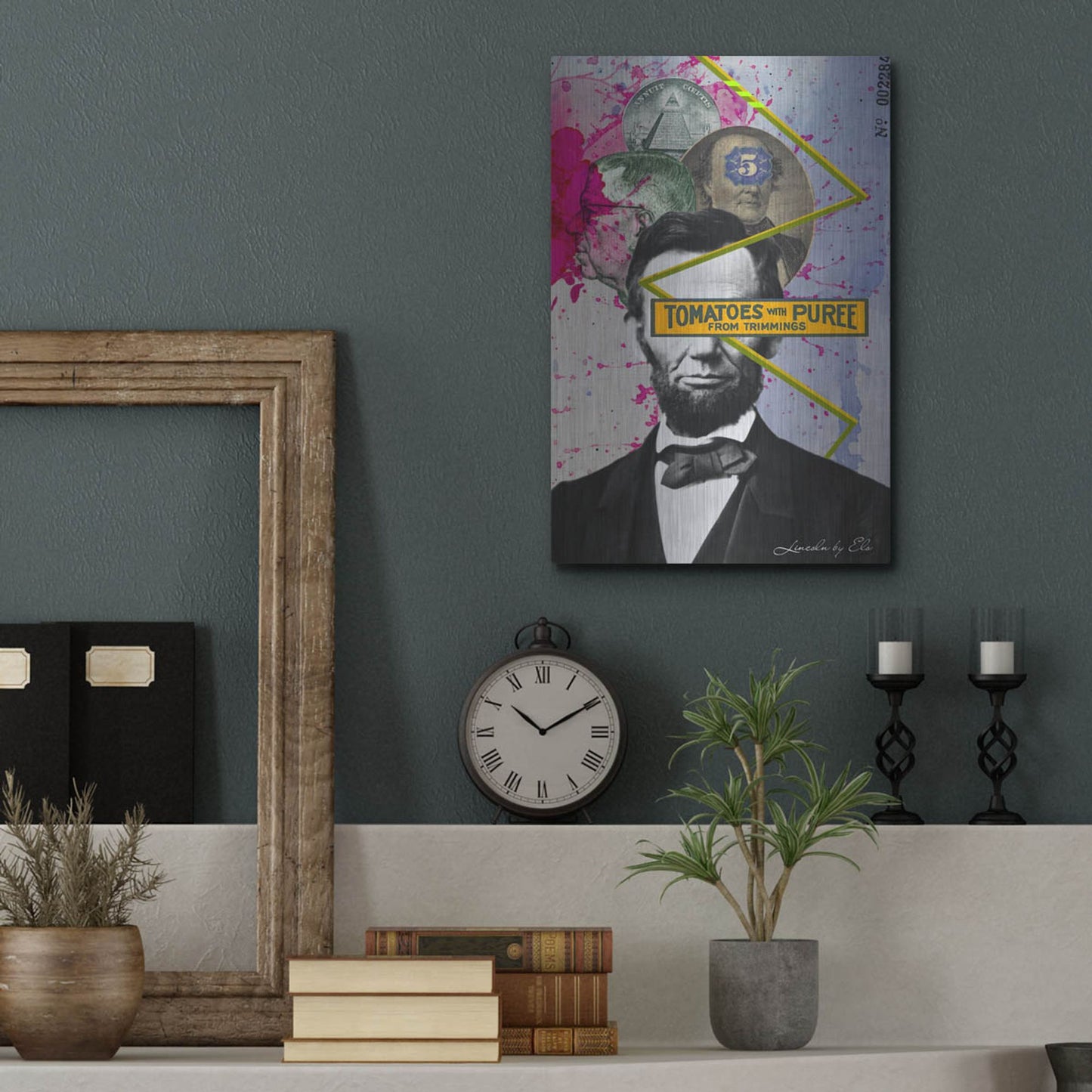 Luxe Metal Art 'Lincoln' by Elo Marc, Metal Wall Art,12x16