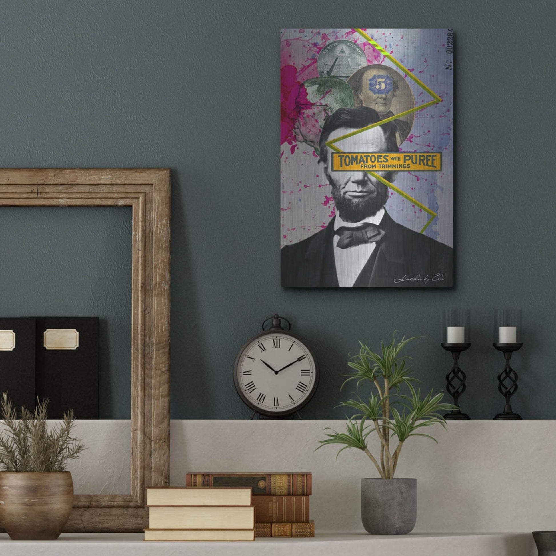 Luxe Metal Art 'Lincoln' by Elo Marc, Metal Wall Art,12x16