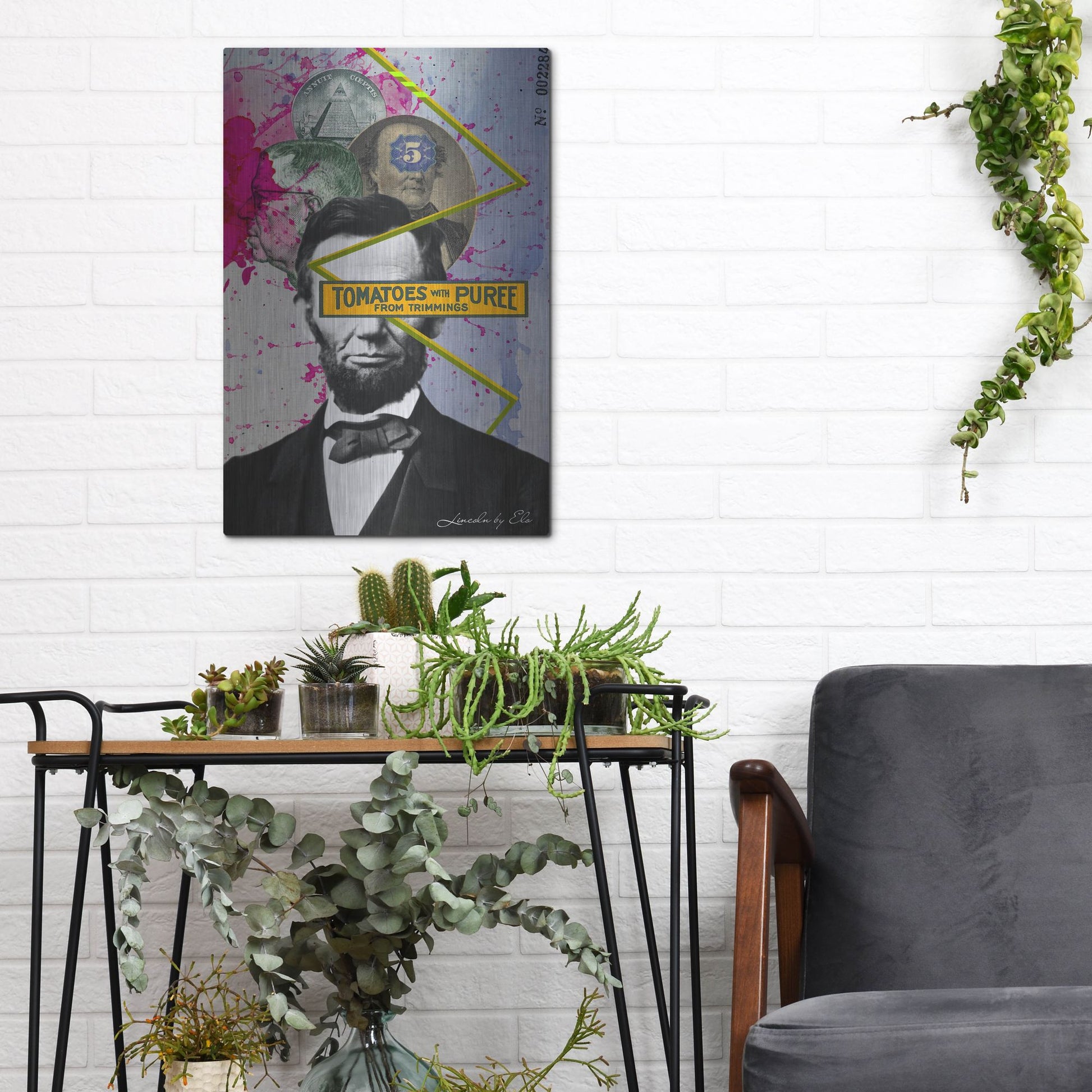 Luxe Metal Art 'Lincoln' by Elo Marc, Metal Wall Art,12x16