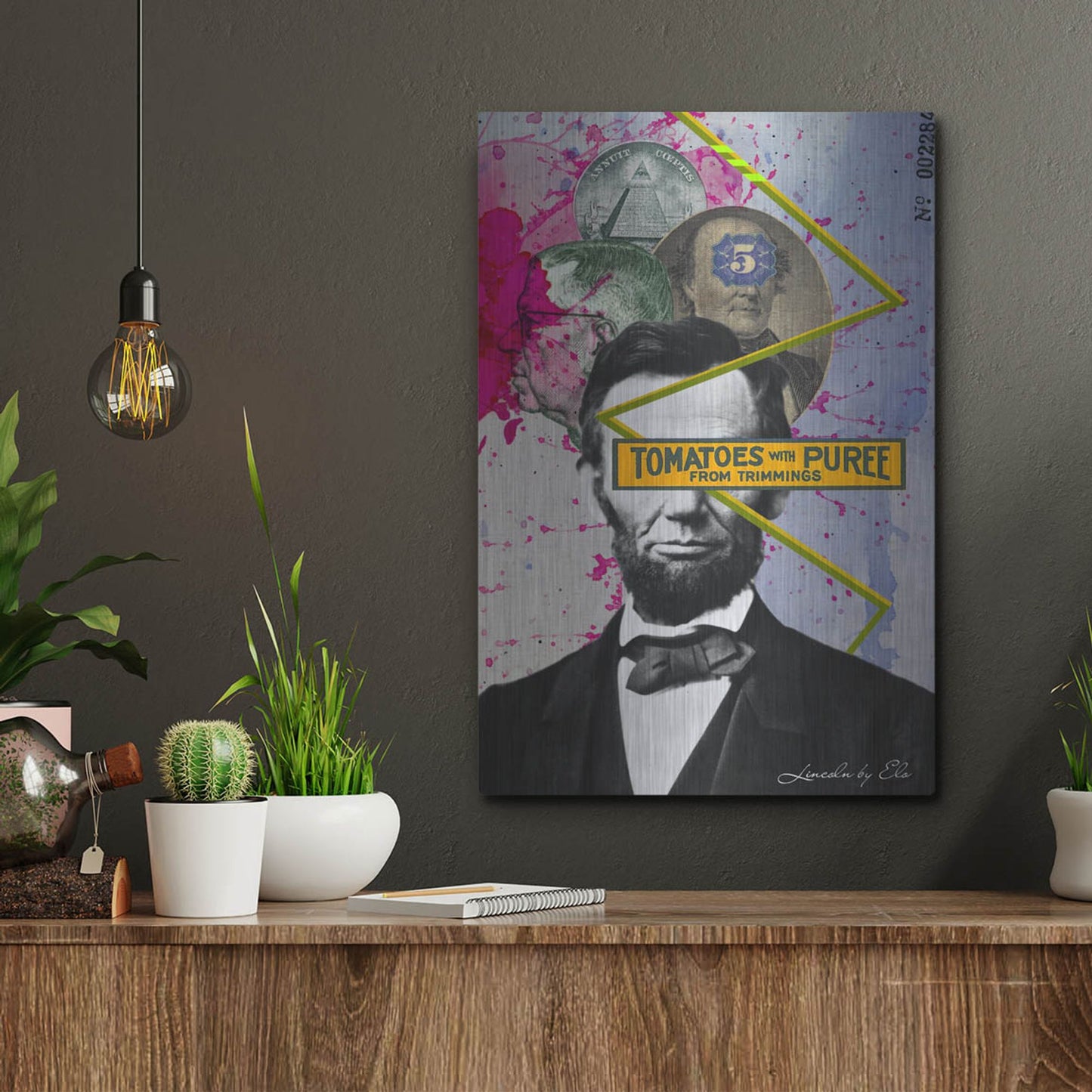 Luxe Metal Art 'Lincoln' by Elo Marc, Metal Wall Art,12x16