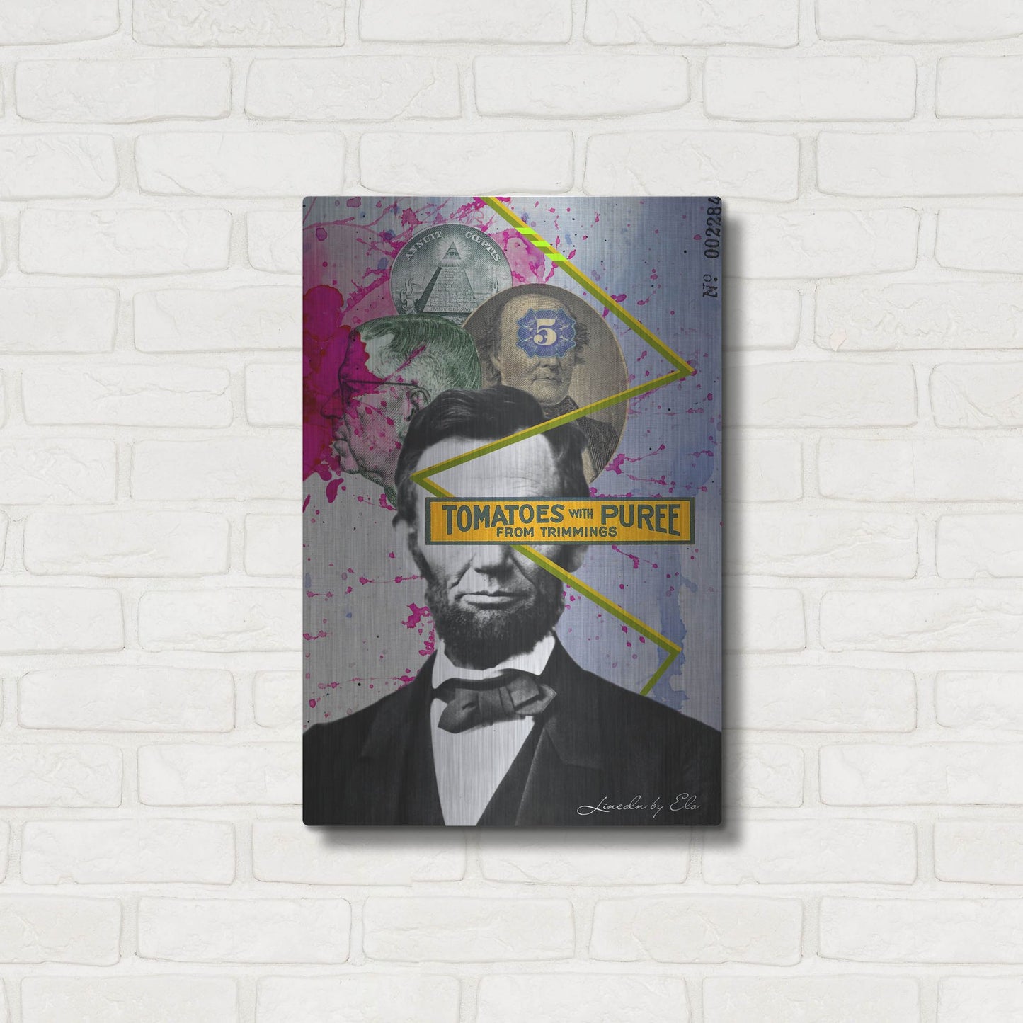 Luxe Metal Art 'Lincoln' by Elo Marc, Metal Wall Art,16x24