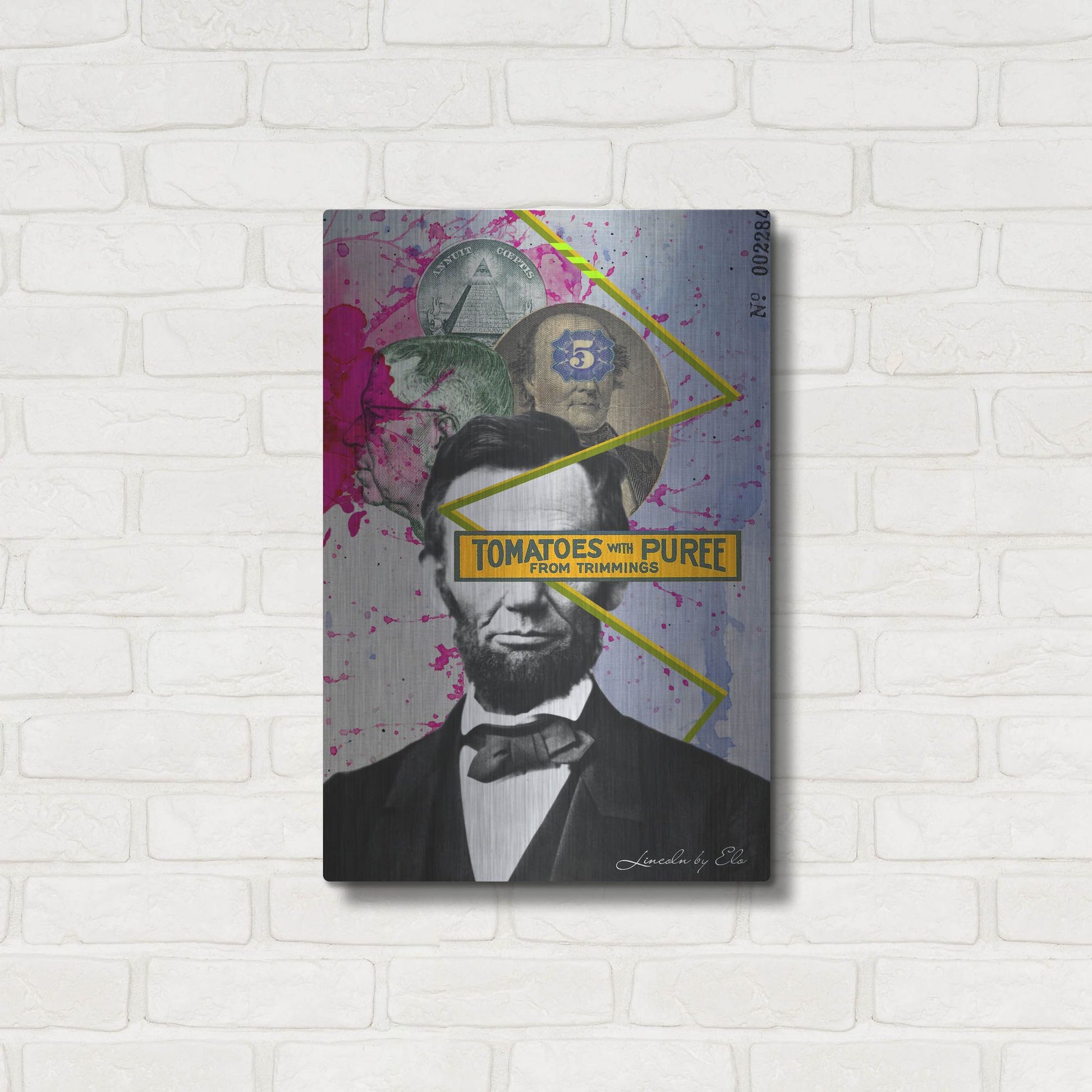 Luxe Metal Art 'Lincoln' by Elo Marc, Metal Wall Art,16x24