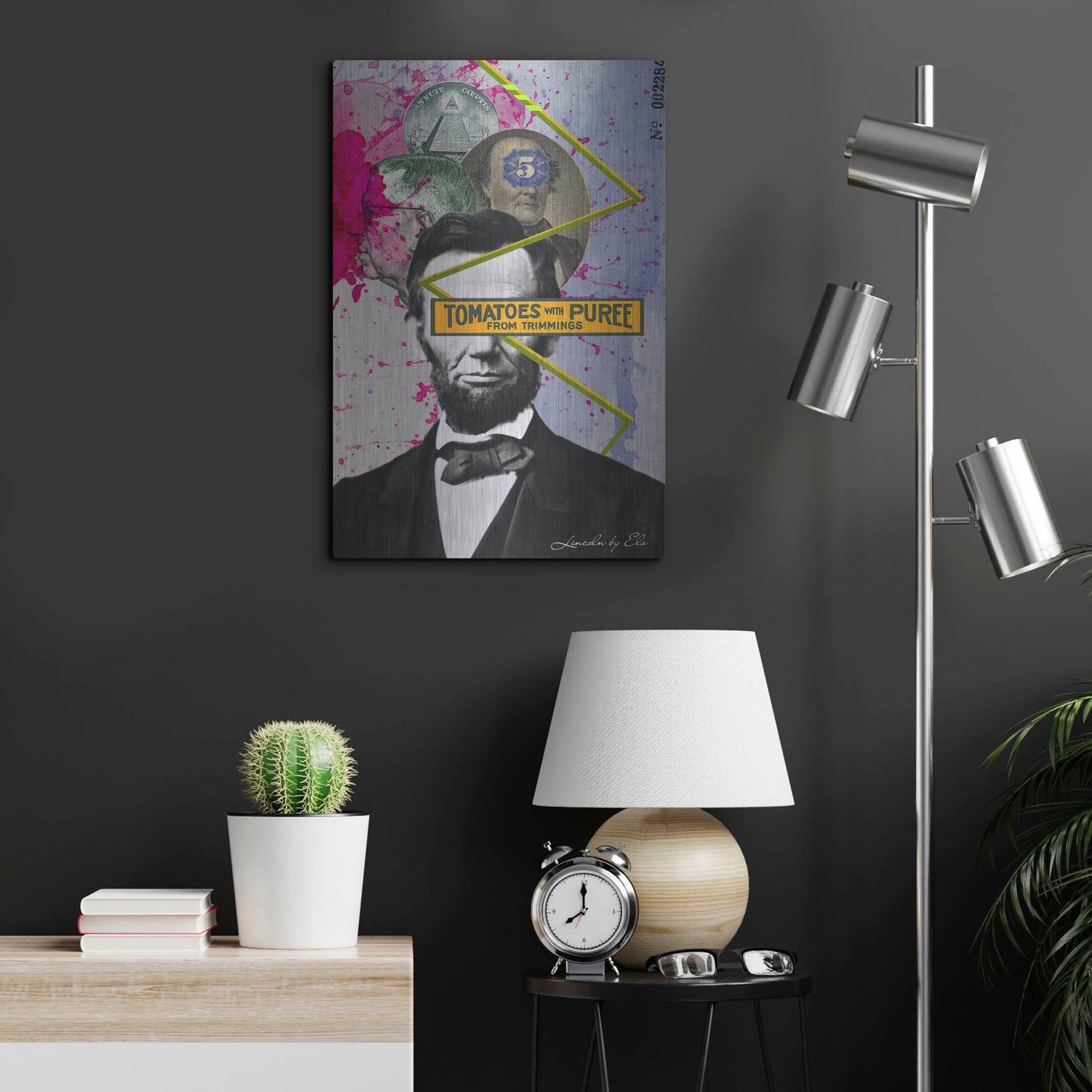 Luxe Metal Art 'Lincoln' by Elo Marc, Metal Wall Art,16x24