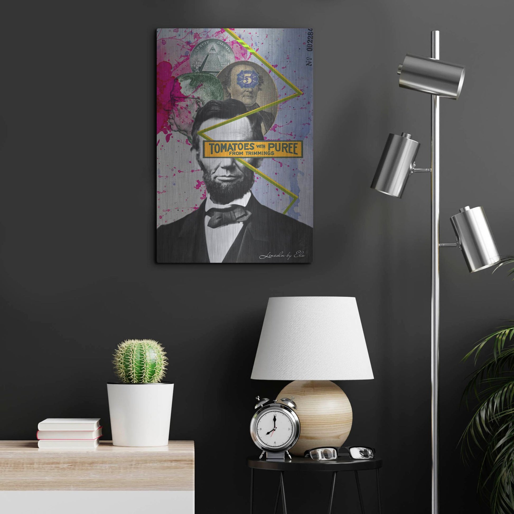 Luxe Metal Art 'Lincoln' by Elo Marc, Metal Wall Art,16x24