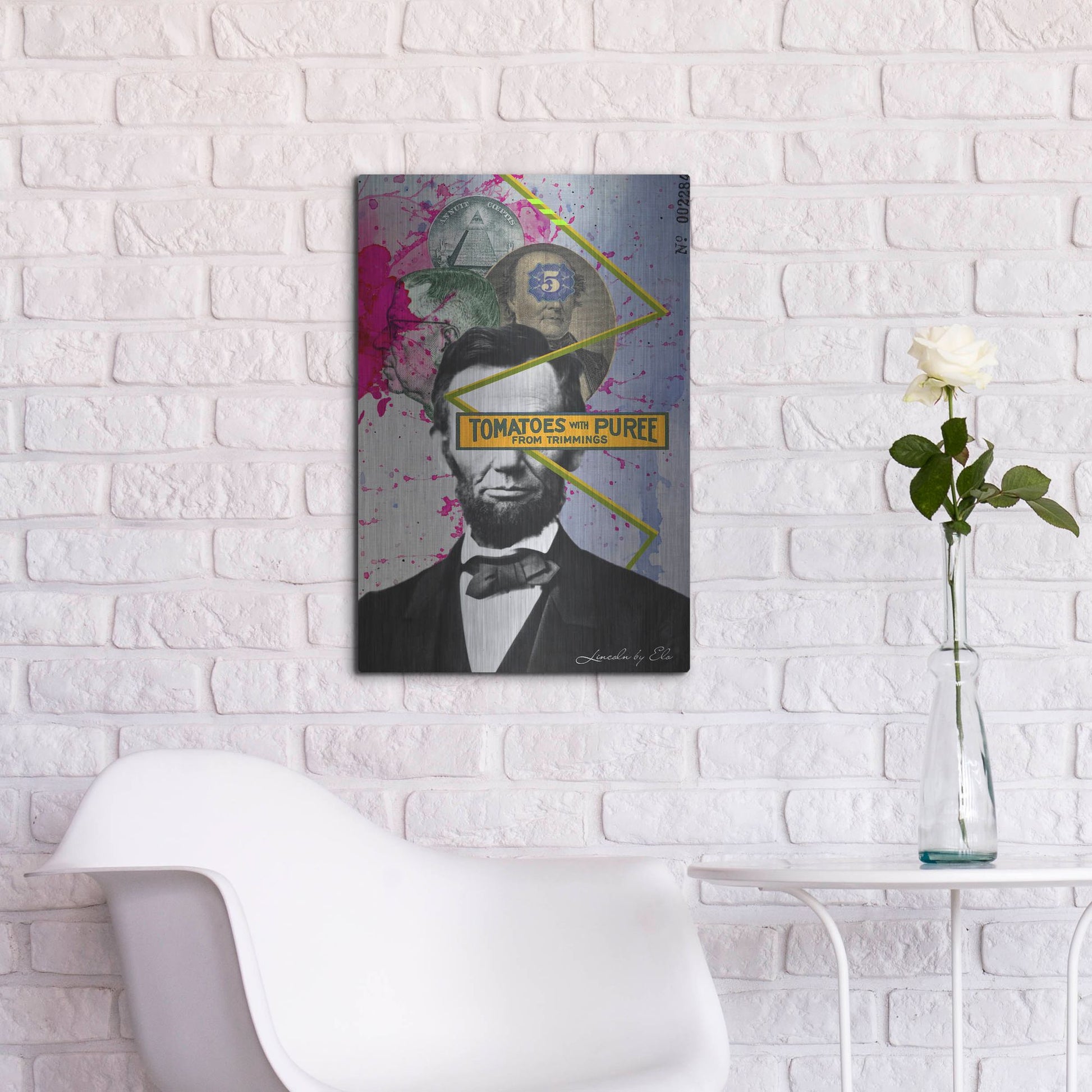 Luxe Metal Art 'Lincoln' by Elo Marc, Metal Wall Art,16x24