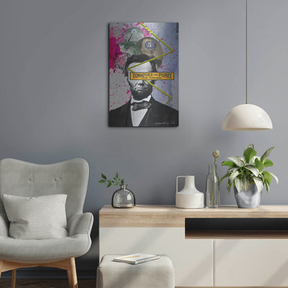 Luxe Metal Art 'Lincoln' by Elo Marc, Metal Wall Art,16x24