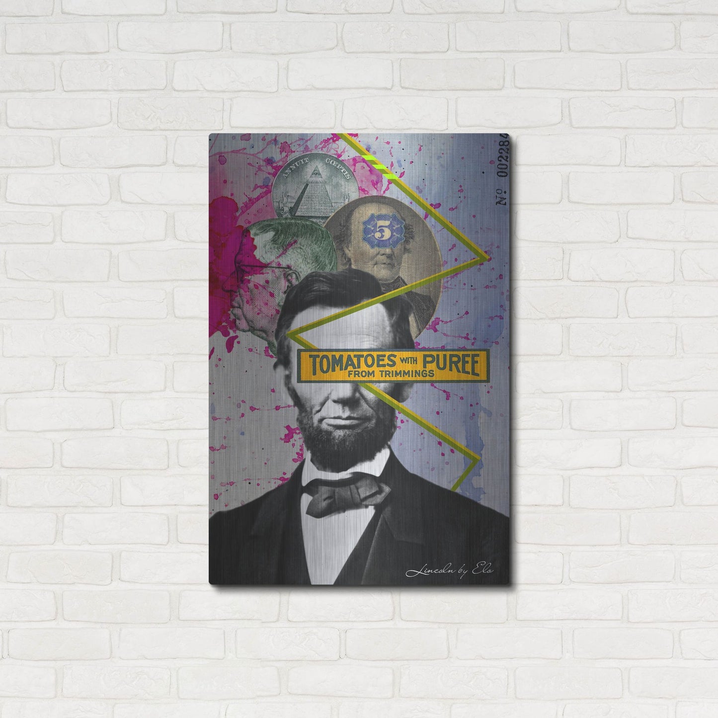 Luxe Metal Art 'Lincoln' by Elo Marc, Metal Wall Art,24x36