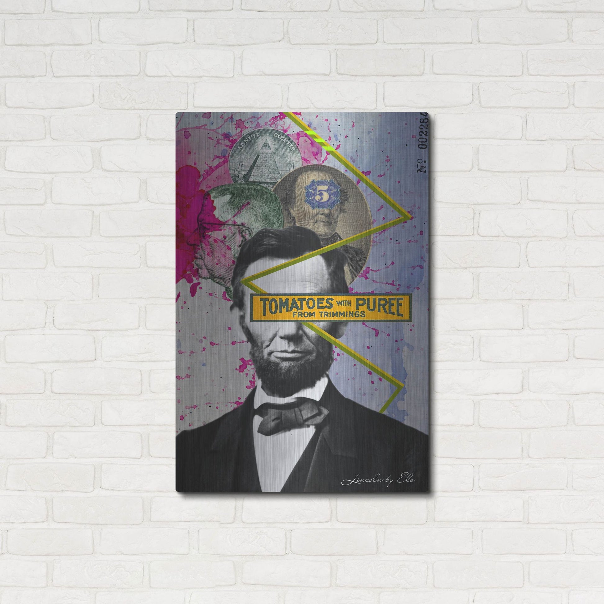 Luxe Metal Art 'Lincoln' by Elo Marc, Metal Wall Art,24x36