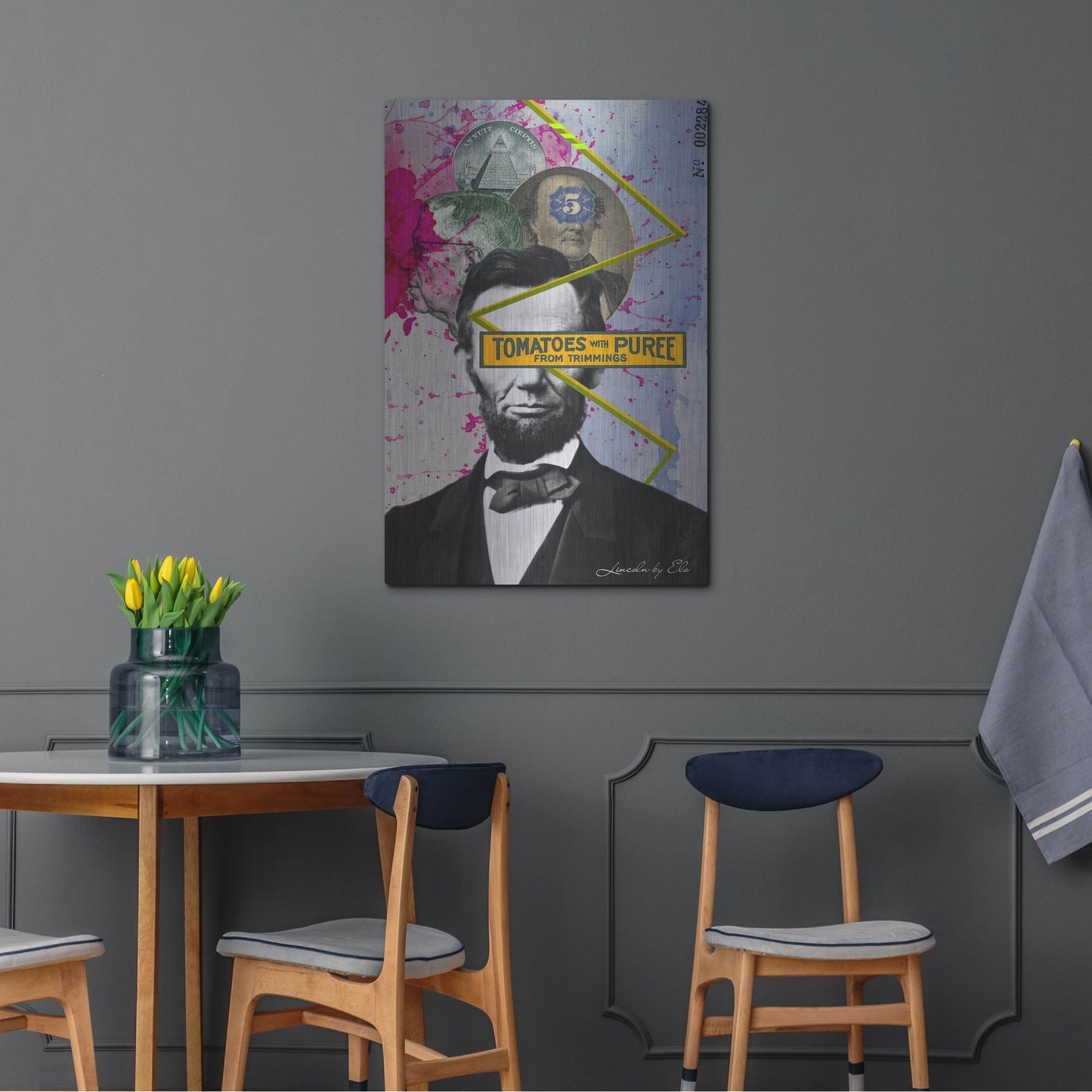 Luxe Metal Art 'Lincoln' by Elo Marc, Metal Wall Art,24x36
