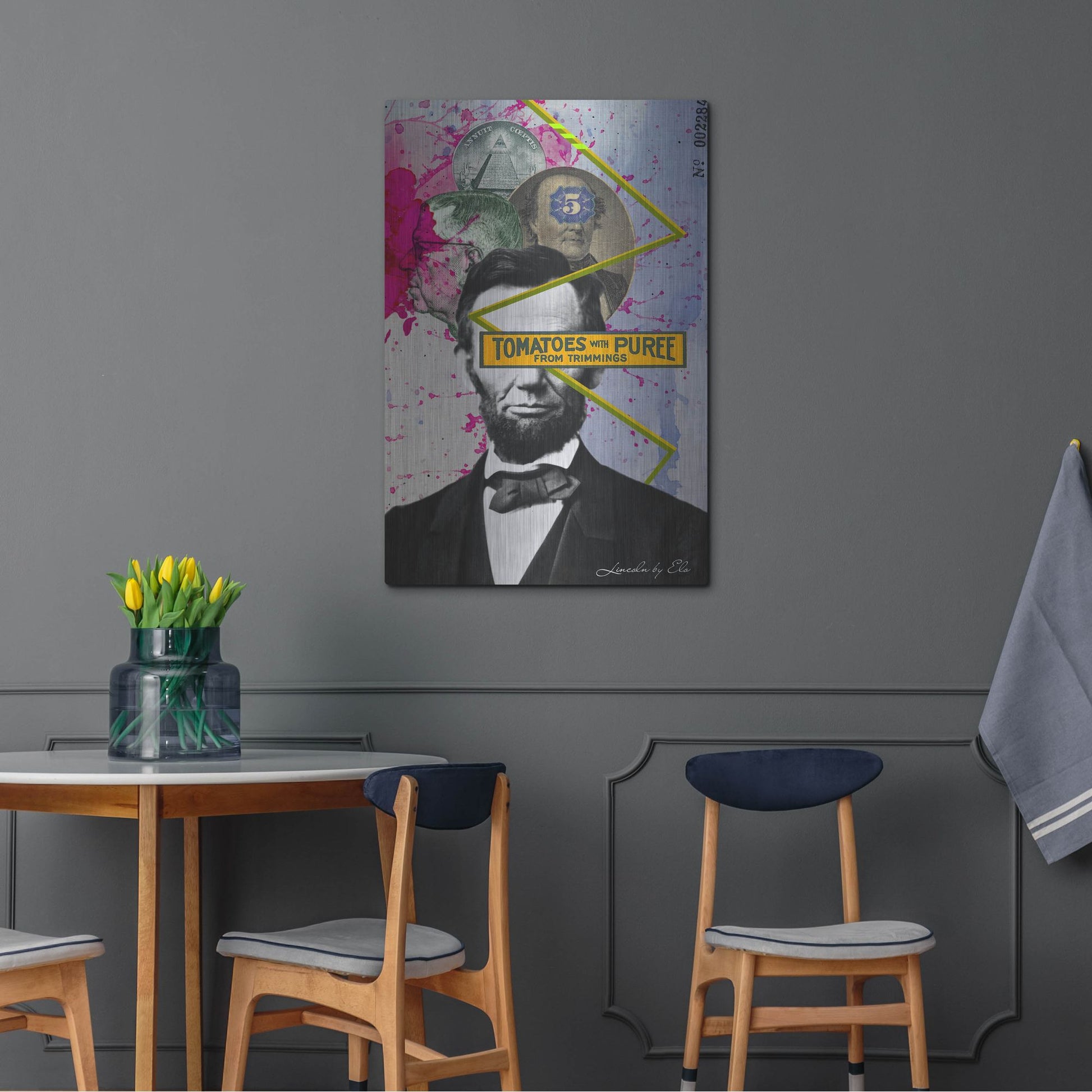 Luxe Metal Art 'Lincoln' by Elo Marc, Metal Wall Art,24x36