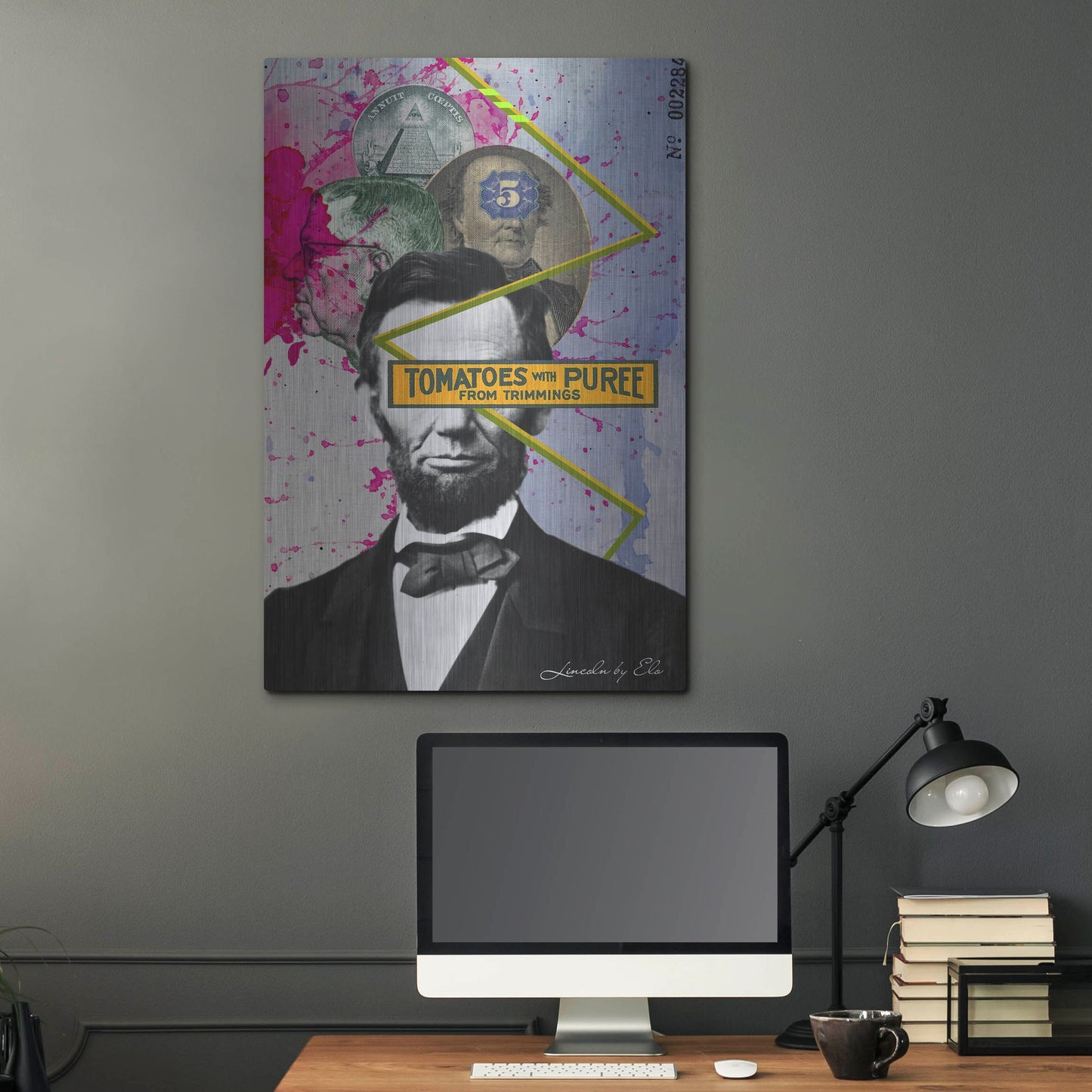 Luxe Metal Art 'Lincoln' by Elo Marc, Metal Wall Art,24x36