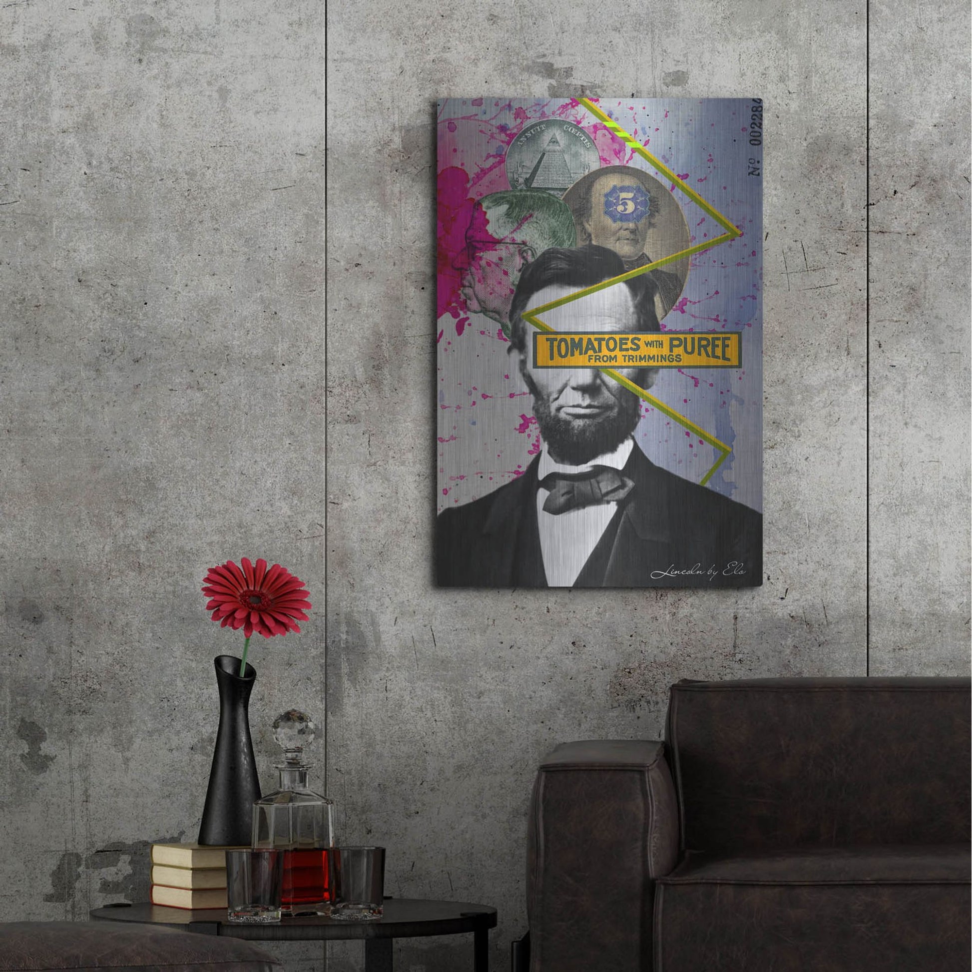 Luxe Metal Art 'Lincoln' by Elo Marc, Metal Wall Art,24x36