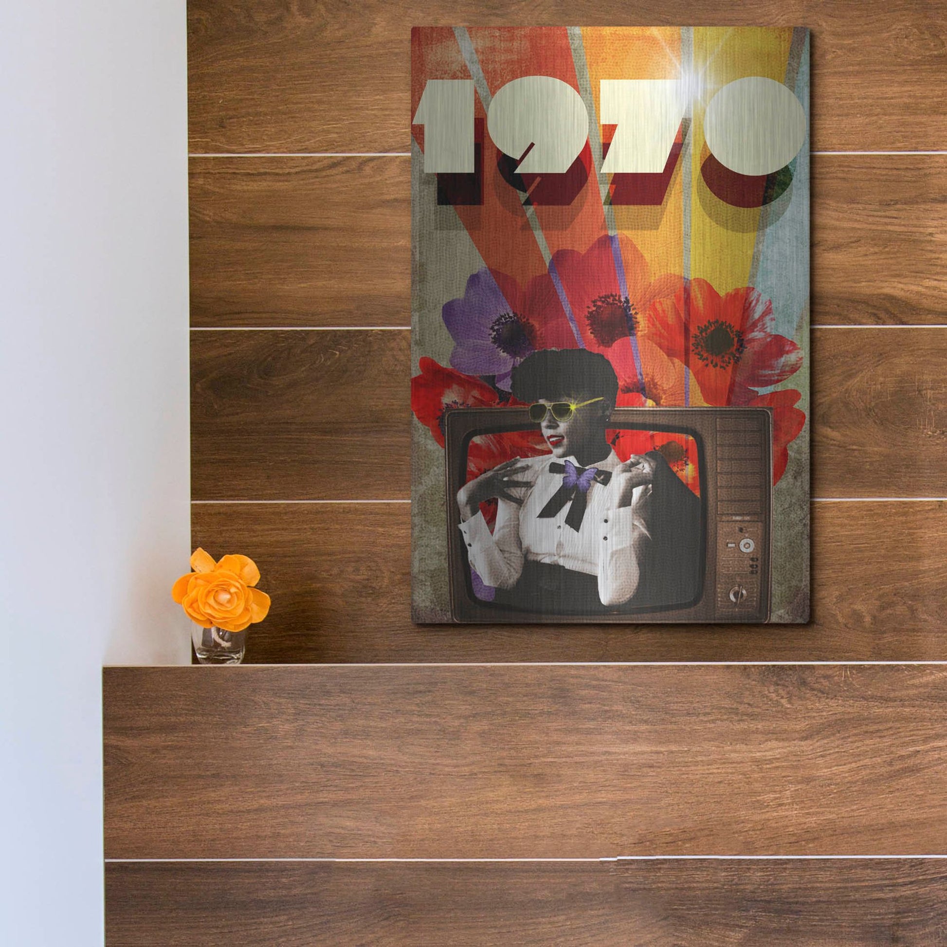 Luxe Metal Art '1970' by Elo Marc, Metal Wall Art,12x16