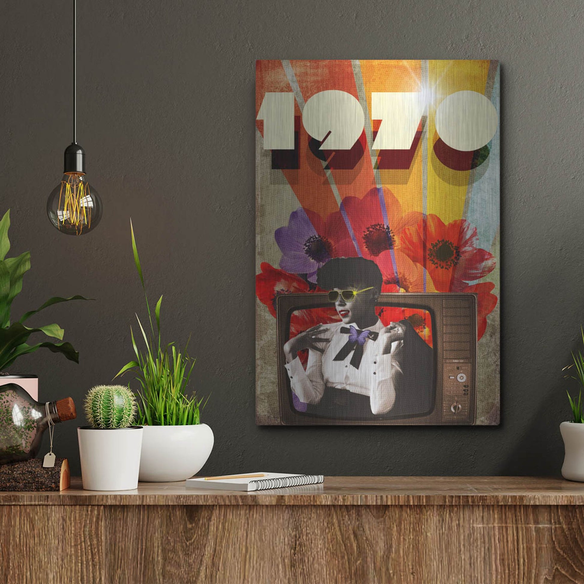 Luxe Metal Art '1970' by Elo Marc, Metal Wall Art,12x16