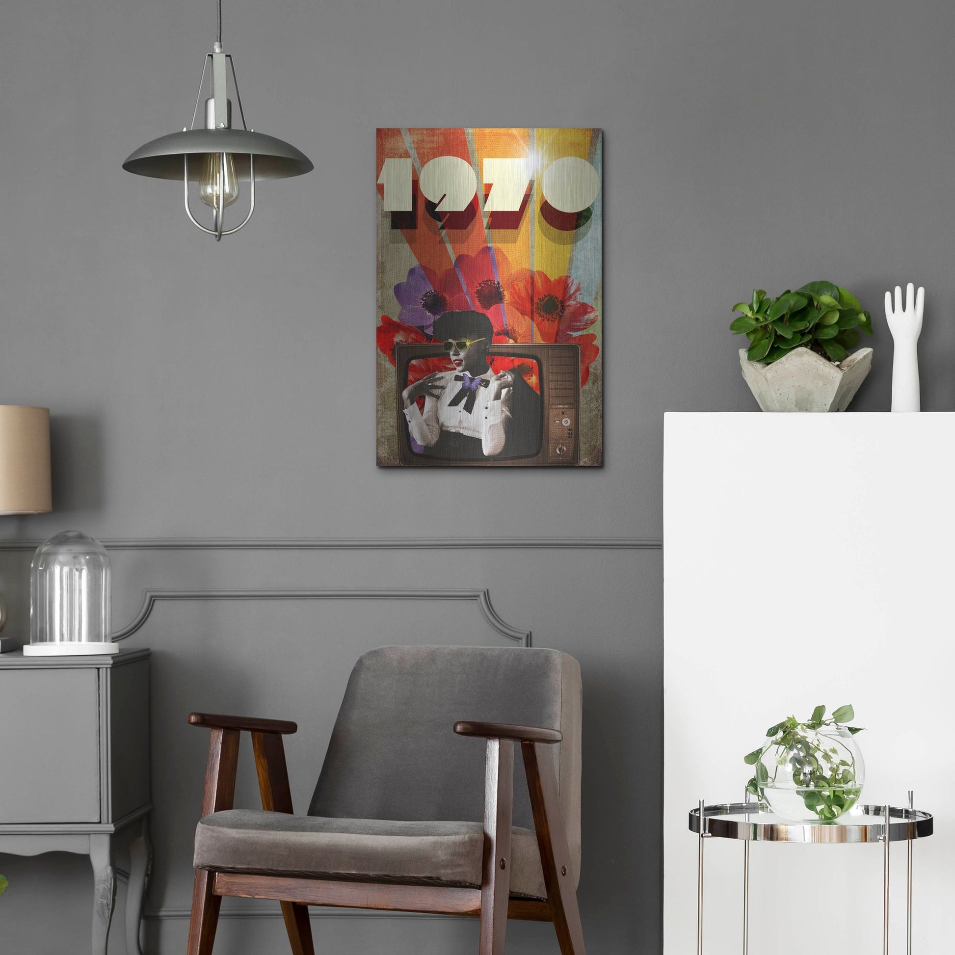 Luxe Metal Art '1970' by Elo Marc, Metal Wall Art,16x24