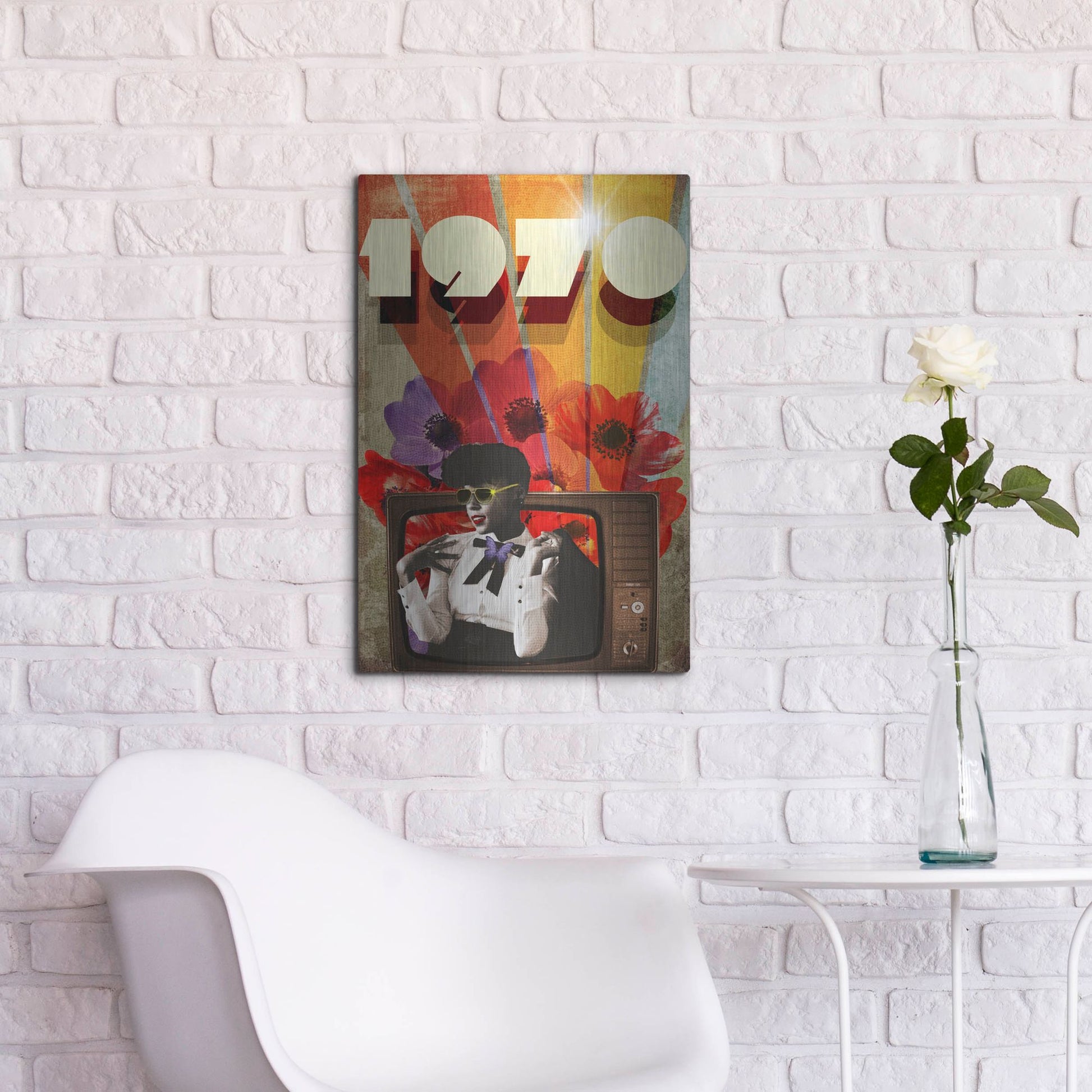 Luxe Metal Art '1970' by Elo Marc, Metal Wall Art,16x24