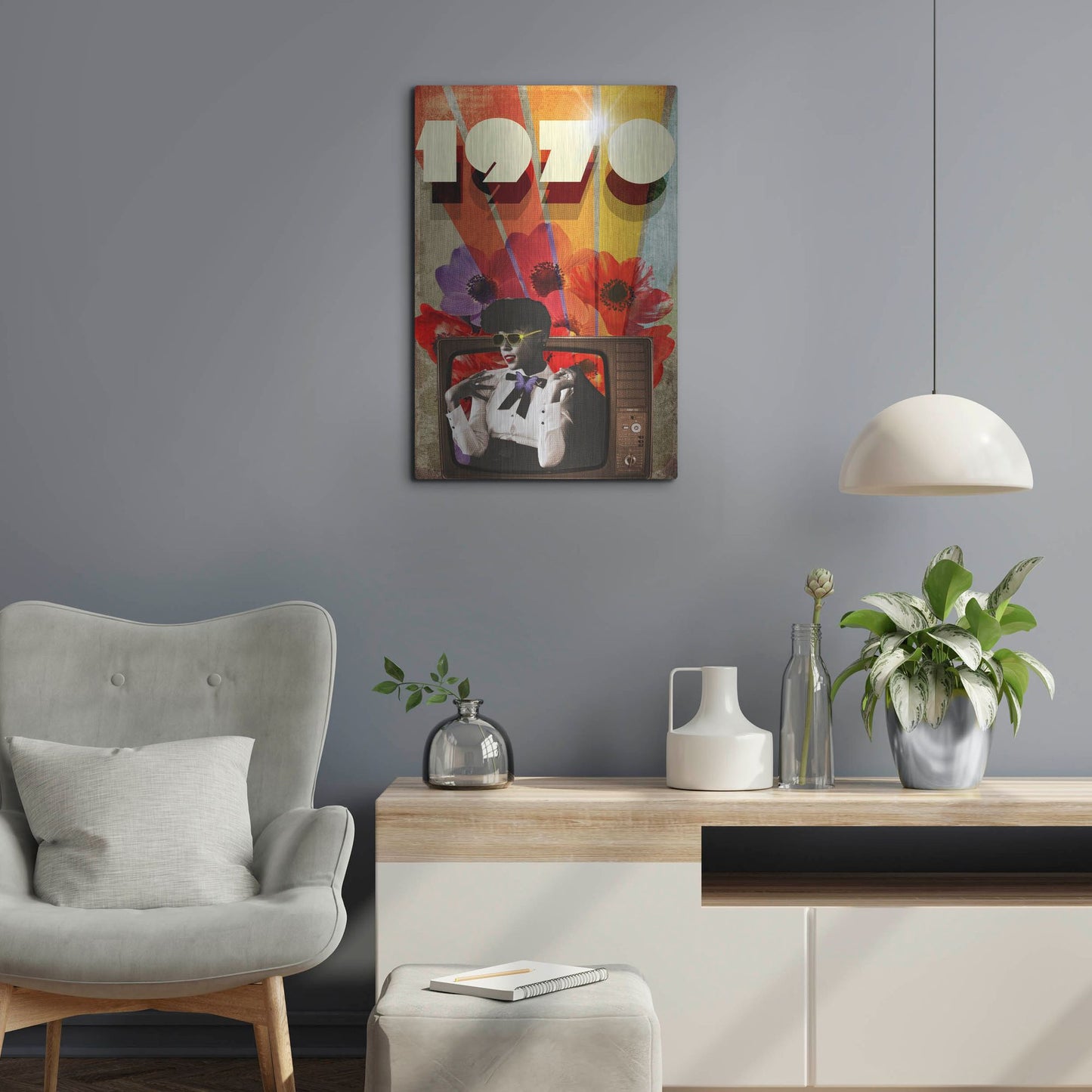 Luxe Metal Art '1970' by Elo Marc, Metal Wall Art,16x24