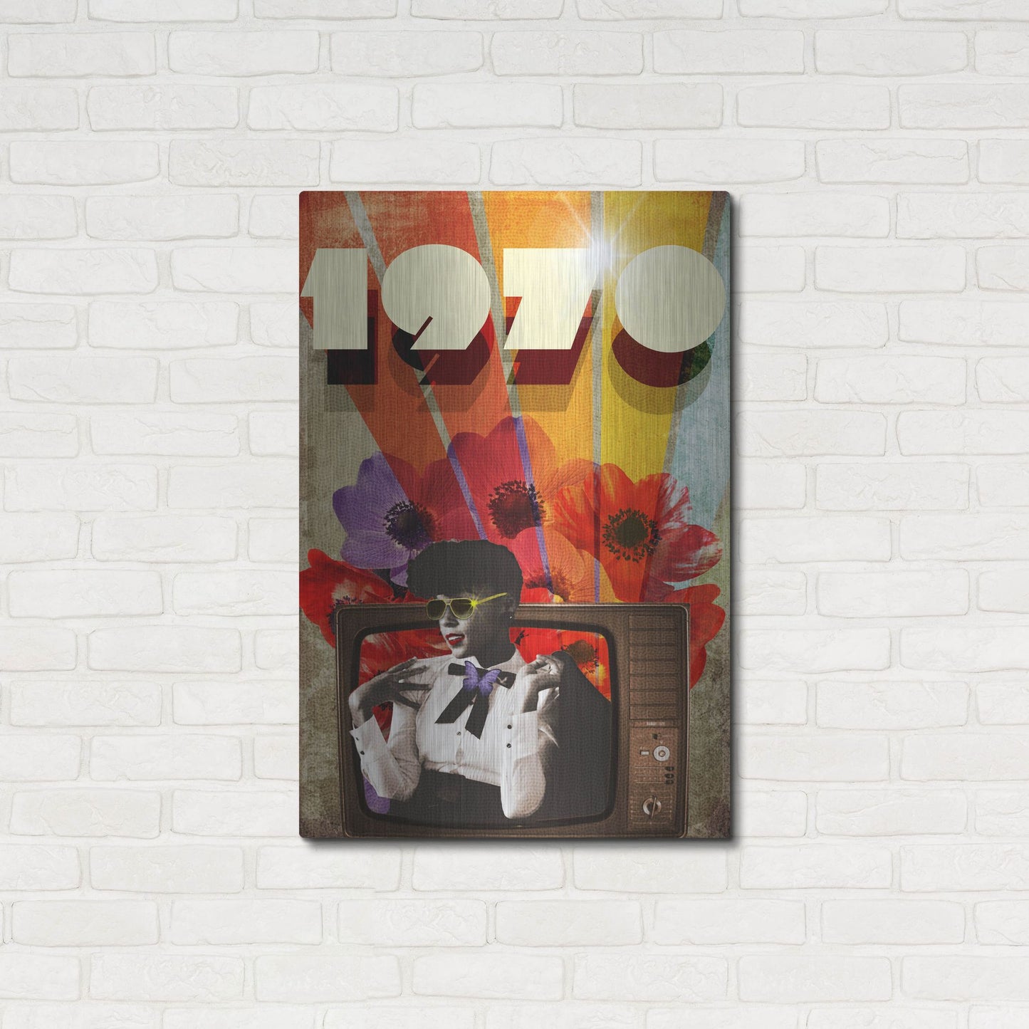 Luxe Metal Art '1970' by Elo Marc, Metal Wall Art,24x36