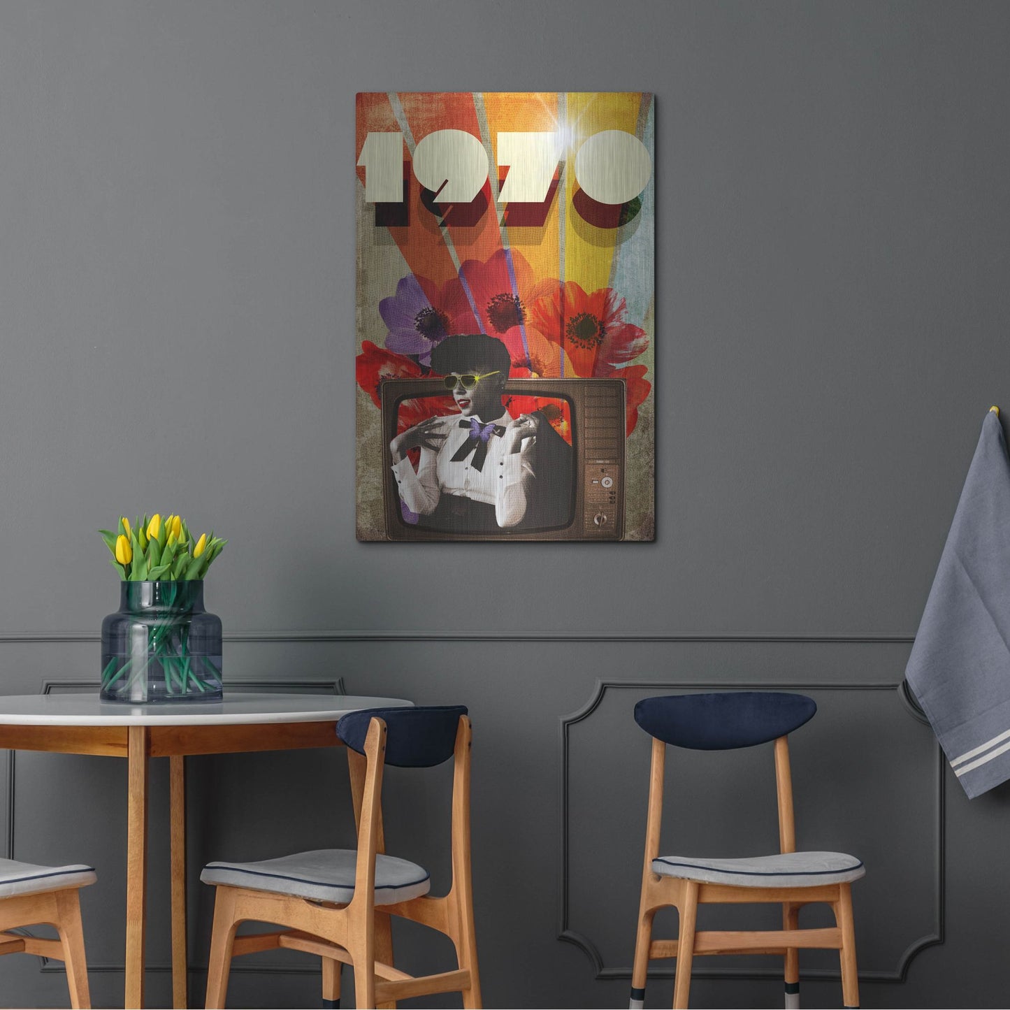 Luxe Metal Art '1970' by Elo Marc, Metal Wall Art,24x36