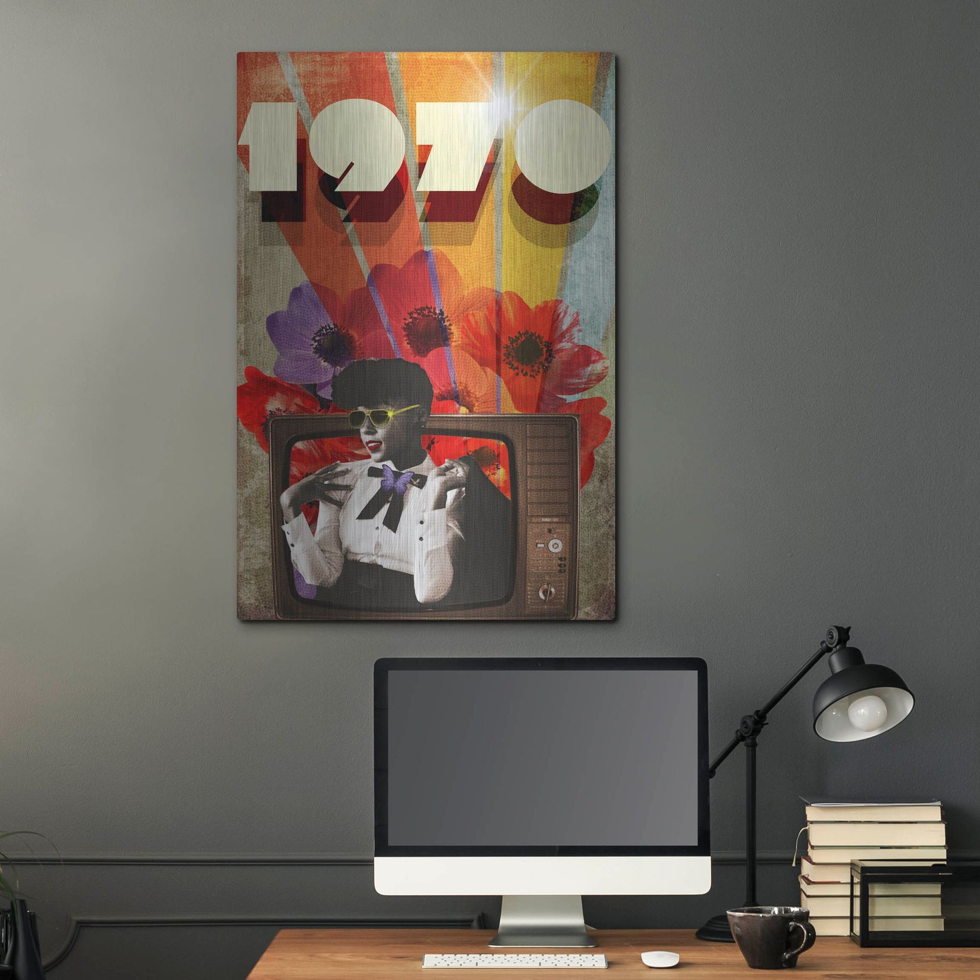 Luxe Metal Art '1970' by Elo Marc, Metal Wall Art,24x36