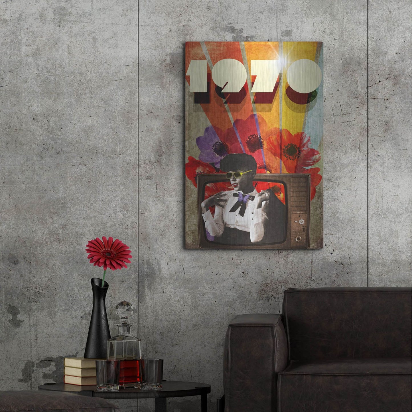 Luxe Metal Art '1970' by Elo Marc, Metal Wall Art,24x36