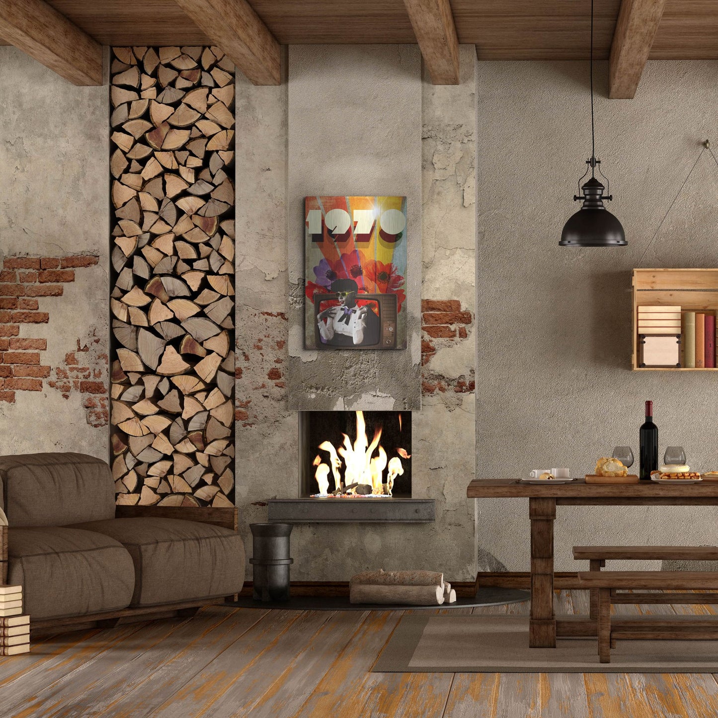 Luxe Metal Art '1970' by Elo Marc, Metal Wall Art,24x36