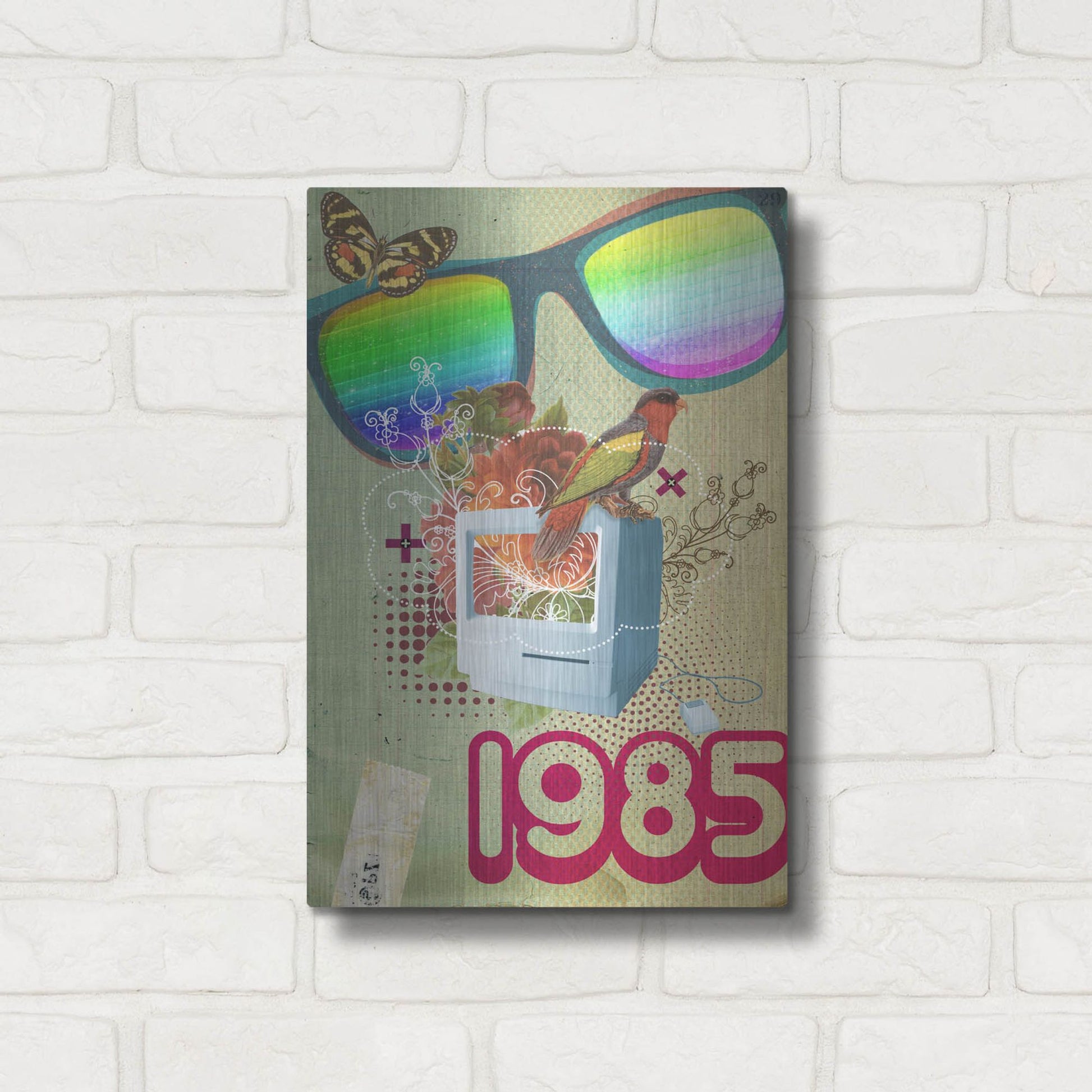 Luxe Metal Art '1985' by Elo Marc, Metal Wall Art,12x16