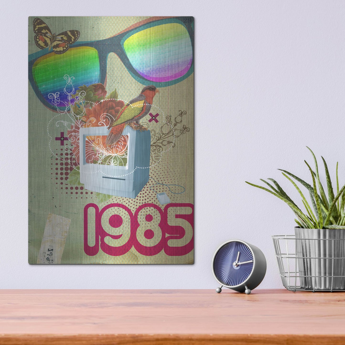 Luxe Metal Art '1985' by Elo Marc, Metal Wall Art,12x16