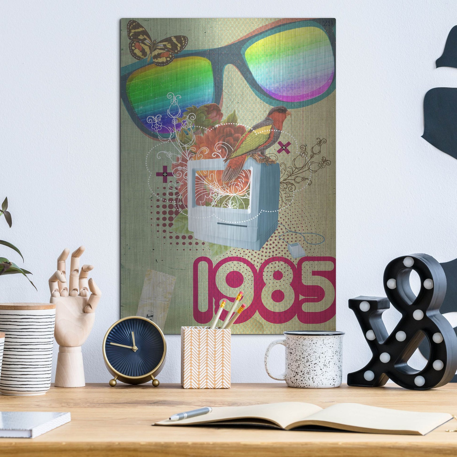 Luxe Metal Art '1985' by Elo Marc, Metal Wall Art,12x16