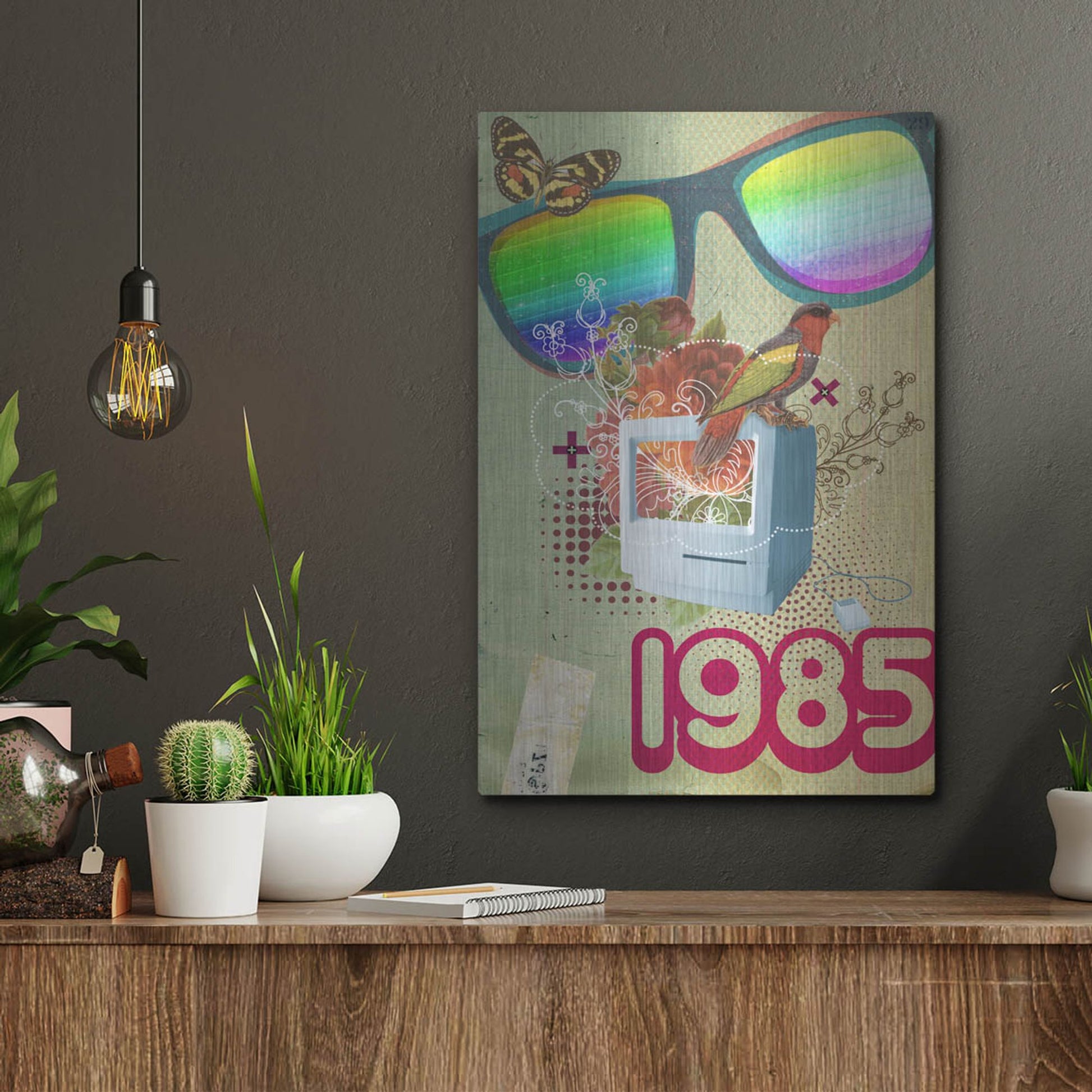 Luxe Metal Art '1985' by Elo Marc, Metal Wall Art,12x16