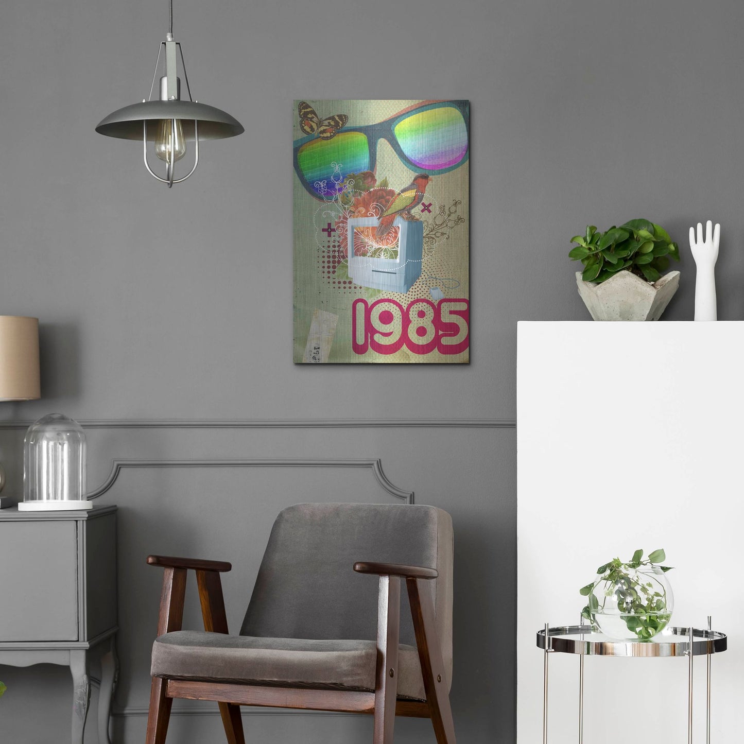 Luxe Metal Art '1985' by Elo Marc, Metal Wall Art,16x24