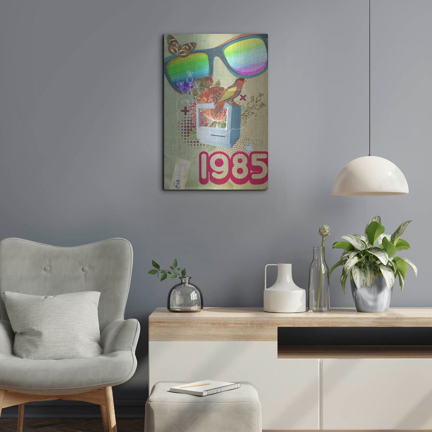Luxe Metal Art '1985' by Elo Marc, Metal Wall Art,16x24