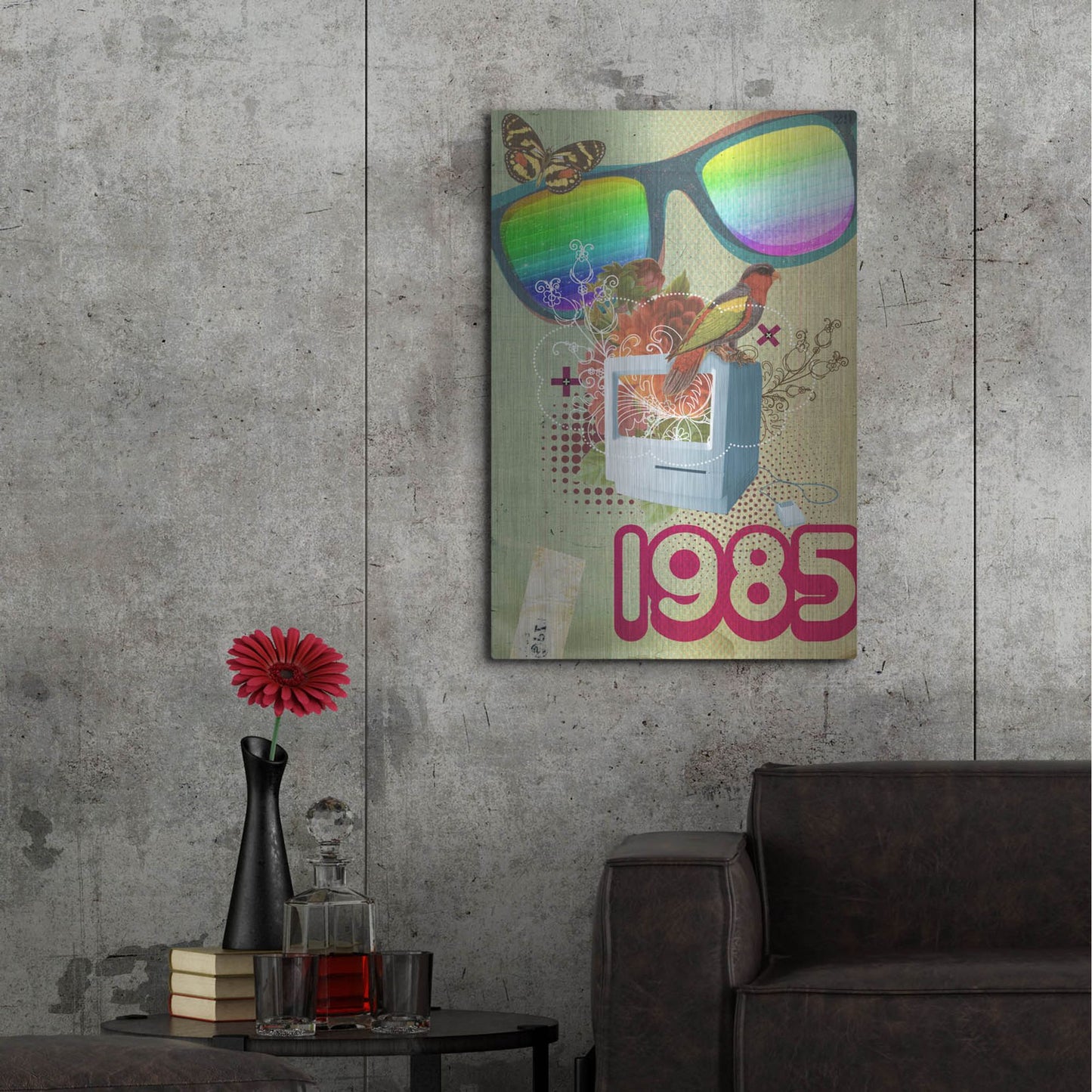 Luxe Metal Art '1985' by Elo Marc, Metal Wall Art,24x36