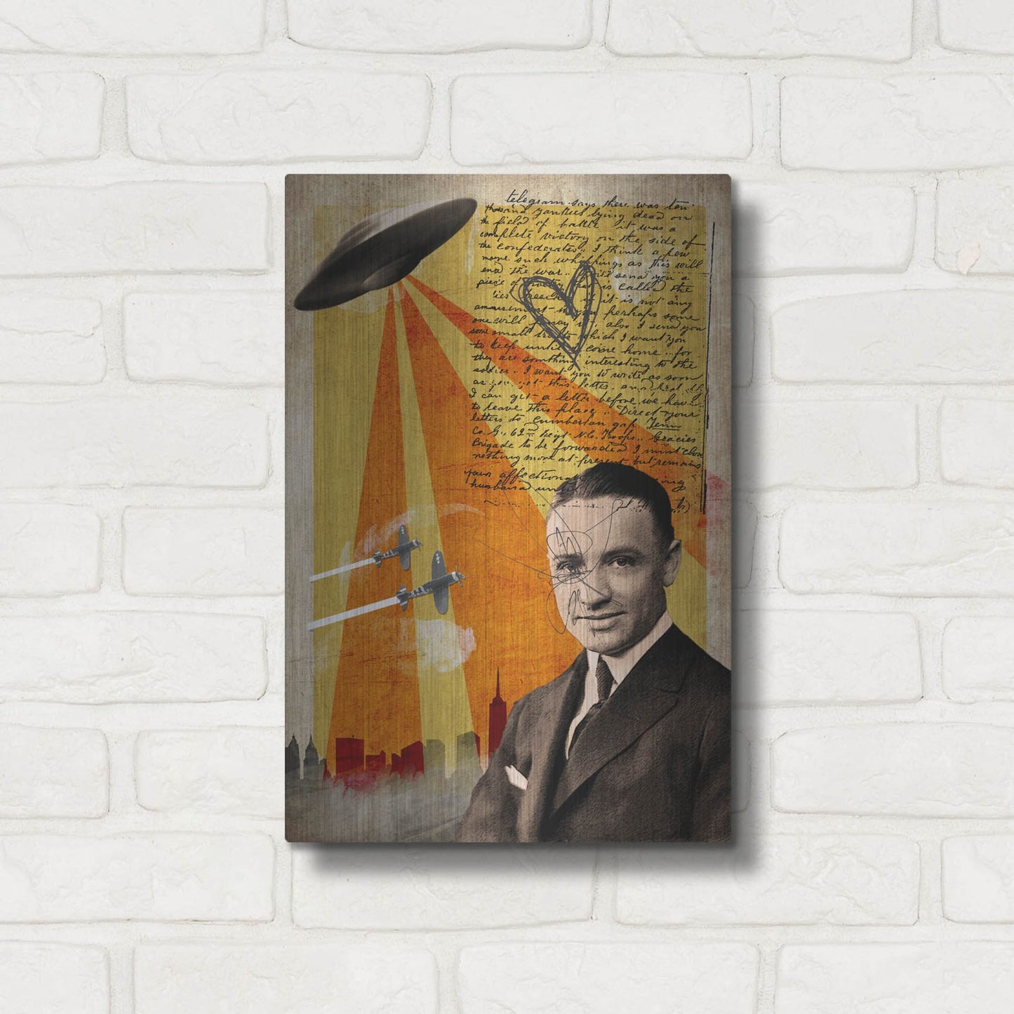 Luxe Metal Art 'Abducted' by Elo Marc, Metal Wall Art,12x16