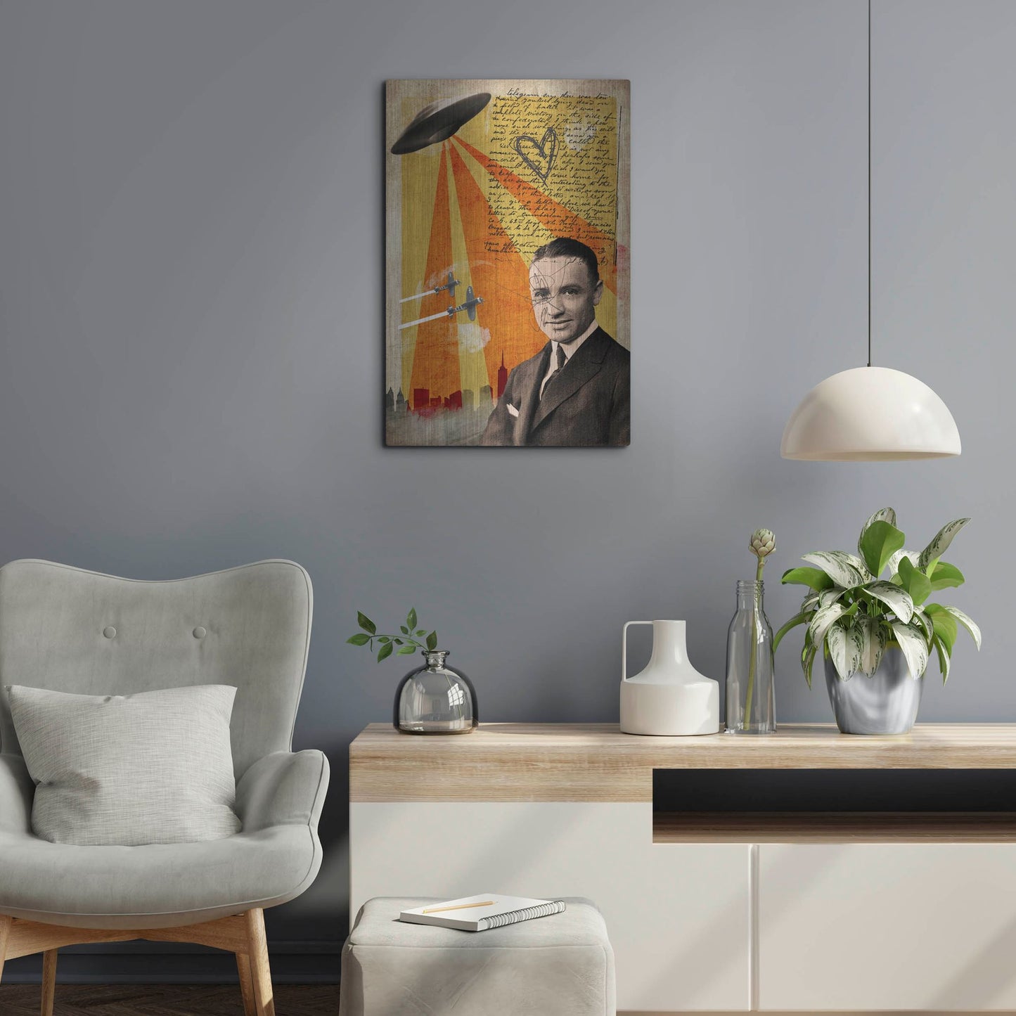 Luxe Metal Art 'Abducted' by Elo Marc, Metal Wall Art,16x24
